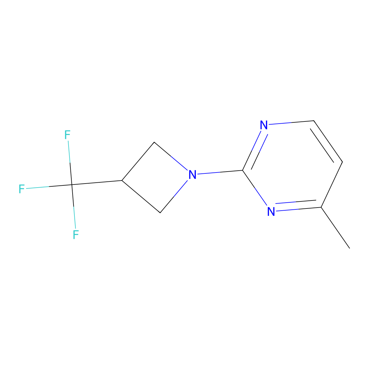 4-Methyl-2-[3-(trifluoromethyl)azetidin-1-yl]pyrimidine molecular structure, CAS 2770594-15-3