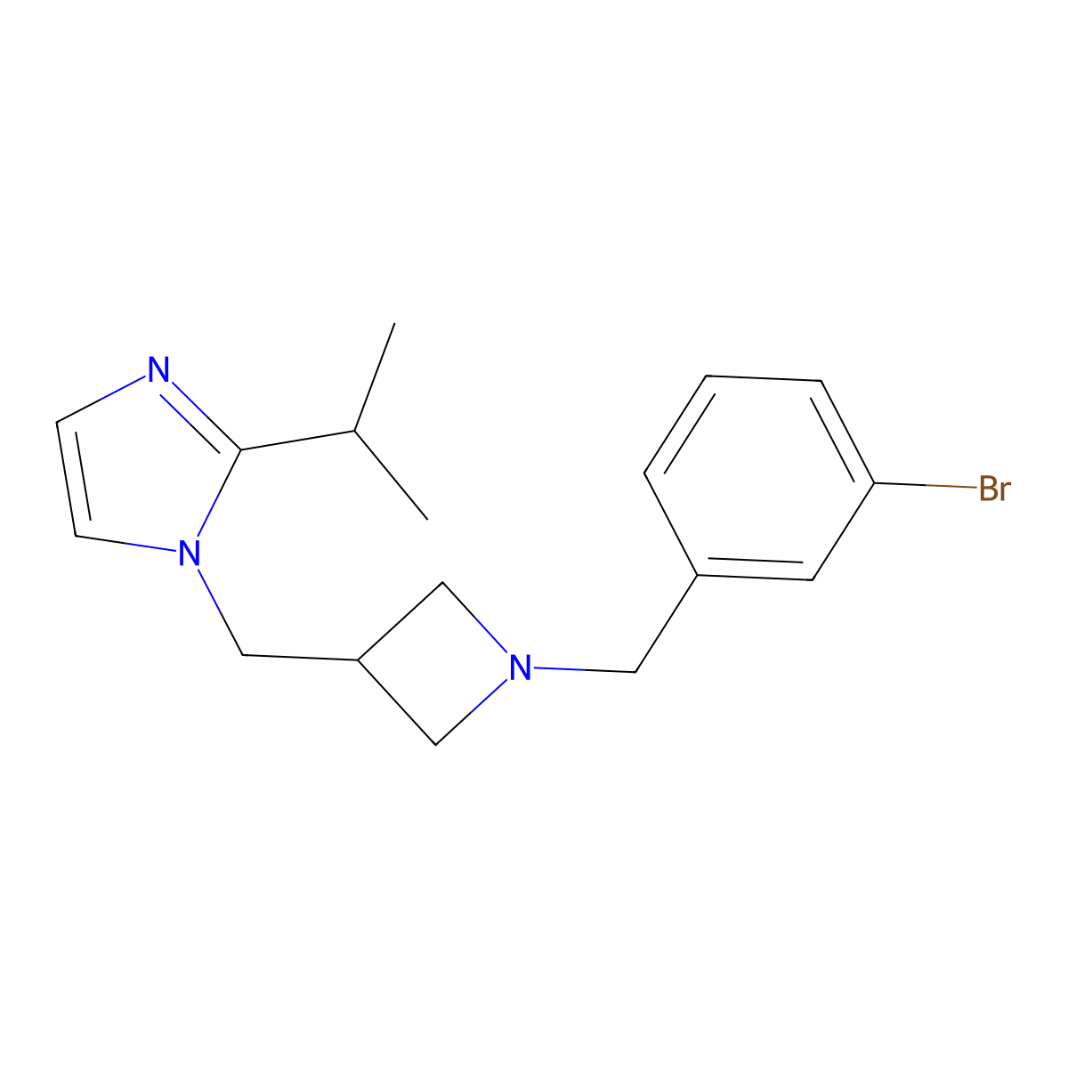 1-({1-[(3-bromophenyl)methyl]azetidin-3-yl}methyl)-2-(propan-2-yl)-1H-imidazole molecular structure, CAS 2770594-18-6