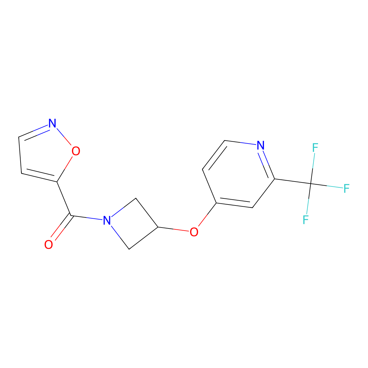 4-{[1-(1,2-Oxazole-5-carbonyl)azetidin-3-yl]oxy}-2-(trifluoromethyl)pyridine molecular structure, CAS 2770594-26-6