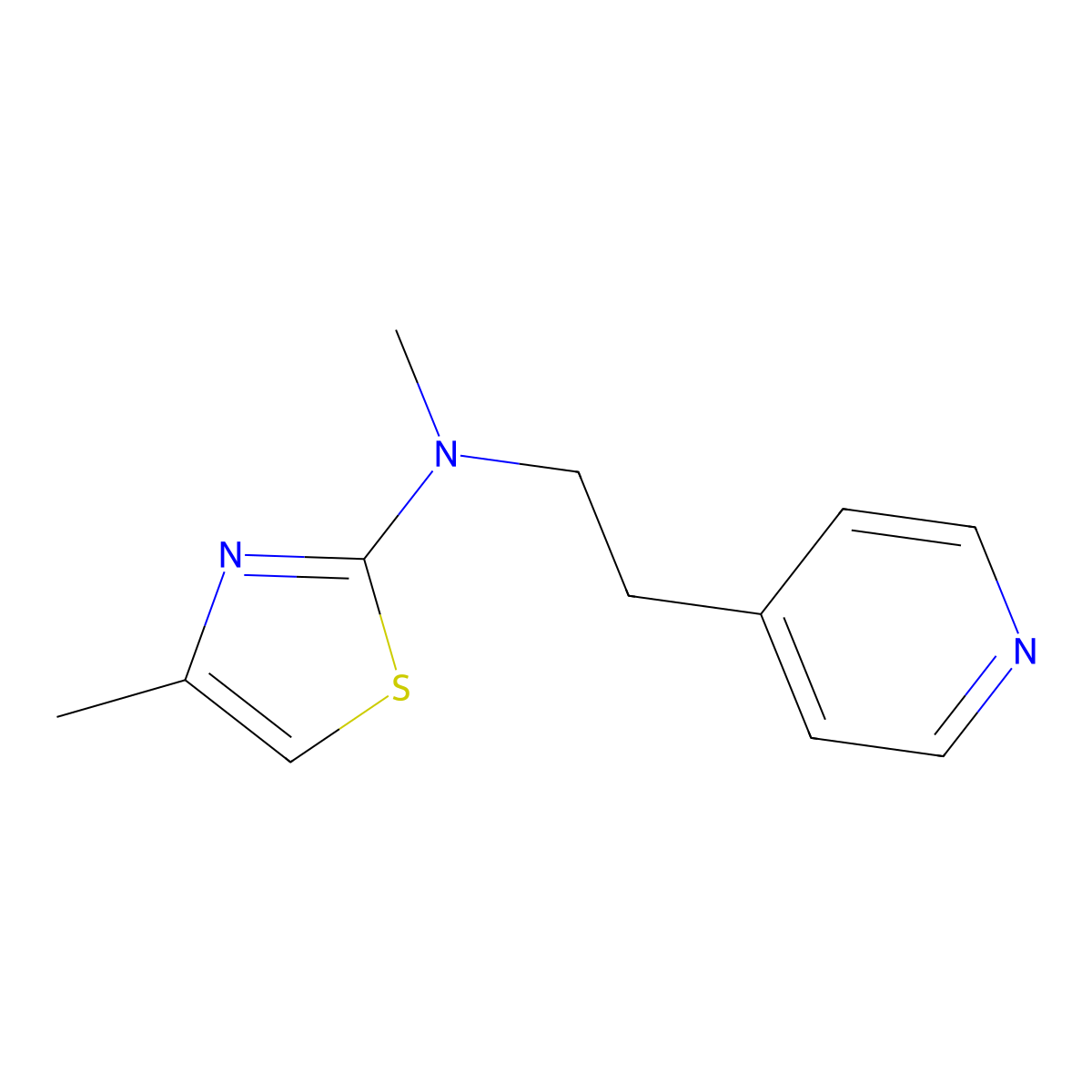 N,4-dimethyl-N-[2-(pyridin-4-yl)ethyl]-1,3-thiazol-2-amine molecular structure, CAS 2770594-28-8