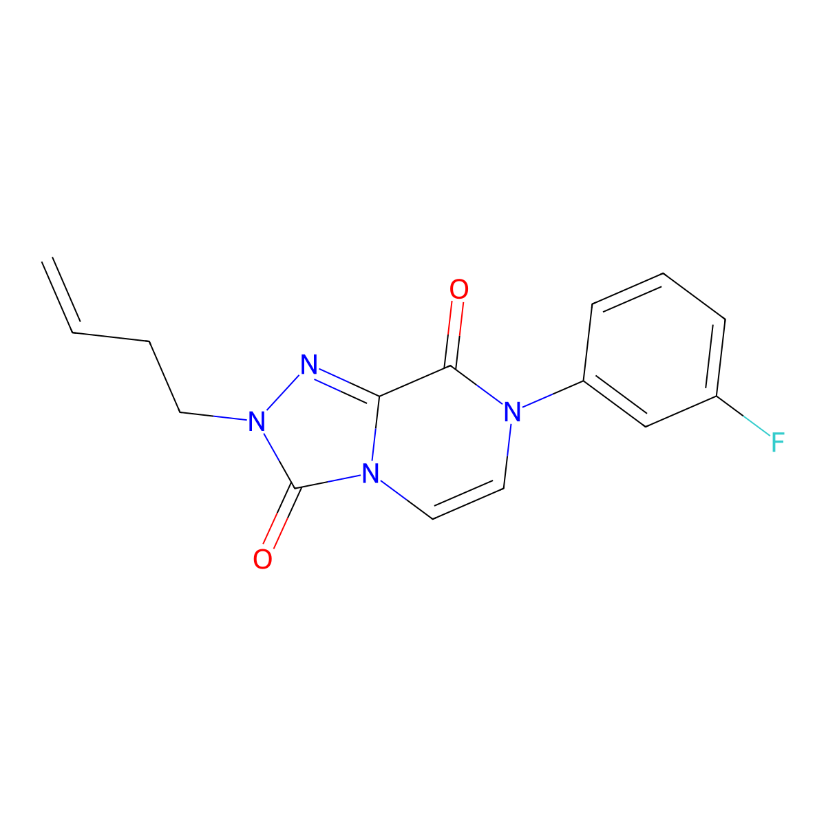 2-(but-3-en-1-yl)-7-(3-fluorophenyl)-2H,3H,7H,8H-[1,2,4]triazolo[4,3-a]pyrazine-3,8-dione molecular structure, CAS 2770594-44-8