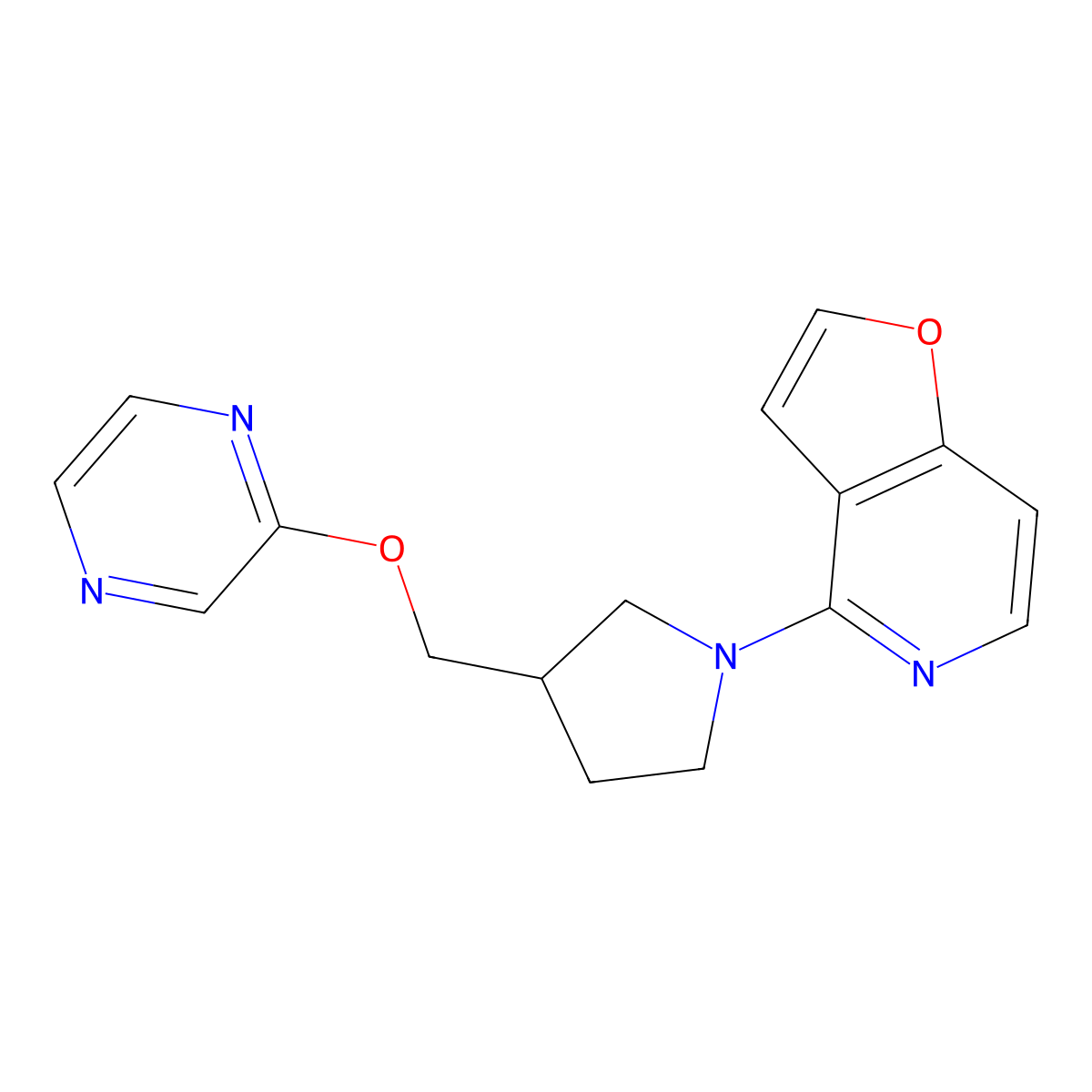 2-[(1-{Furo[3,2-c]pyridin-4-yl}pyrrolidin-3-yl)methoxy]pyrazine molecular structure, CAS 2770594-47-1