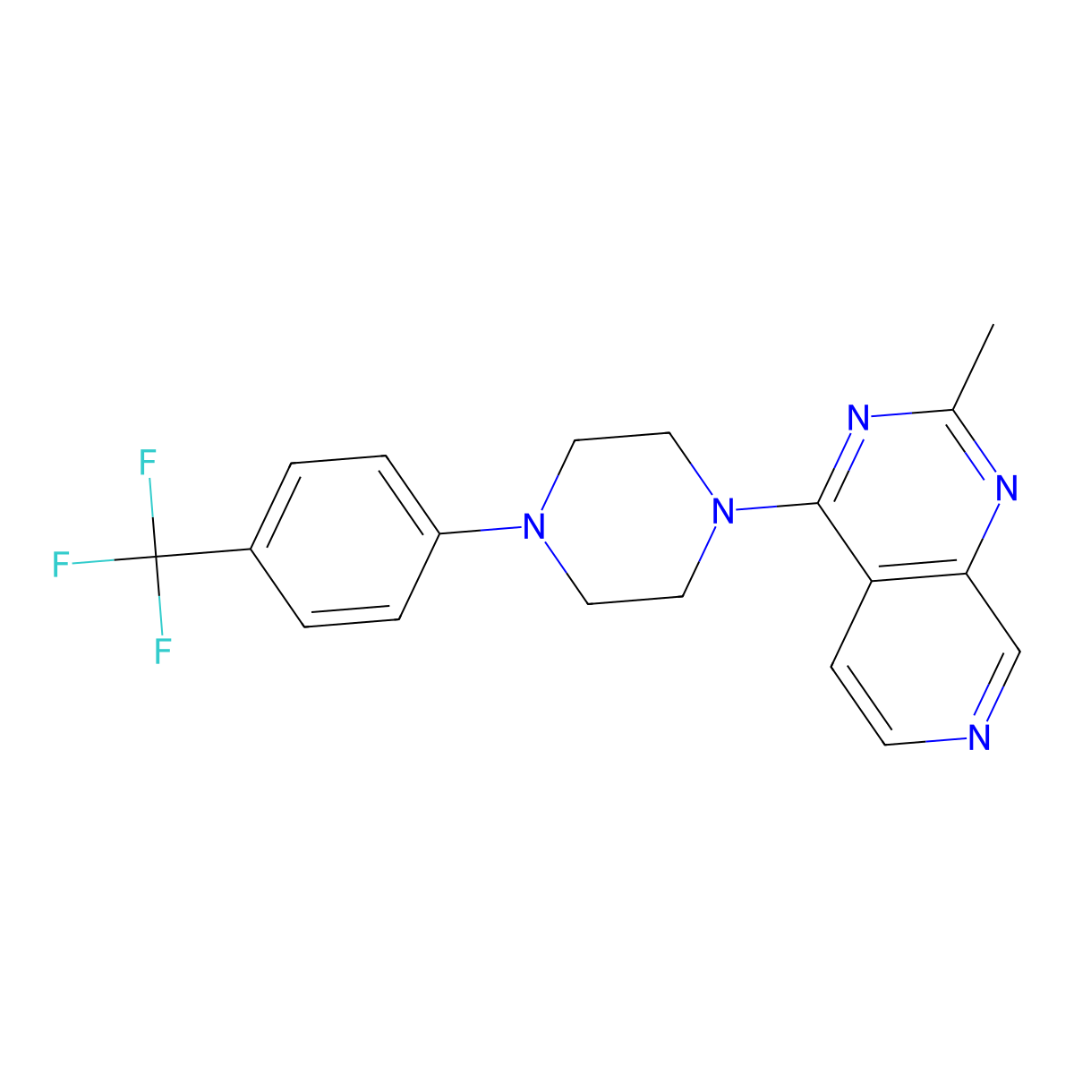 1-{2-Methylpyrido[3,4-d]pyrimidin-4-yl}-4-[4-(trifluoromethyl)phenyl]piperazine molecular structure, CAS 2770594-52-8