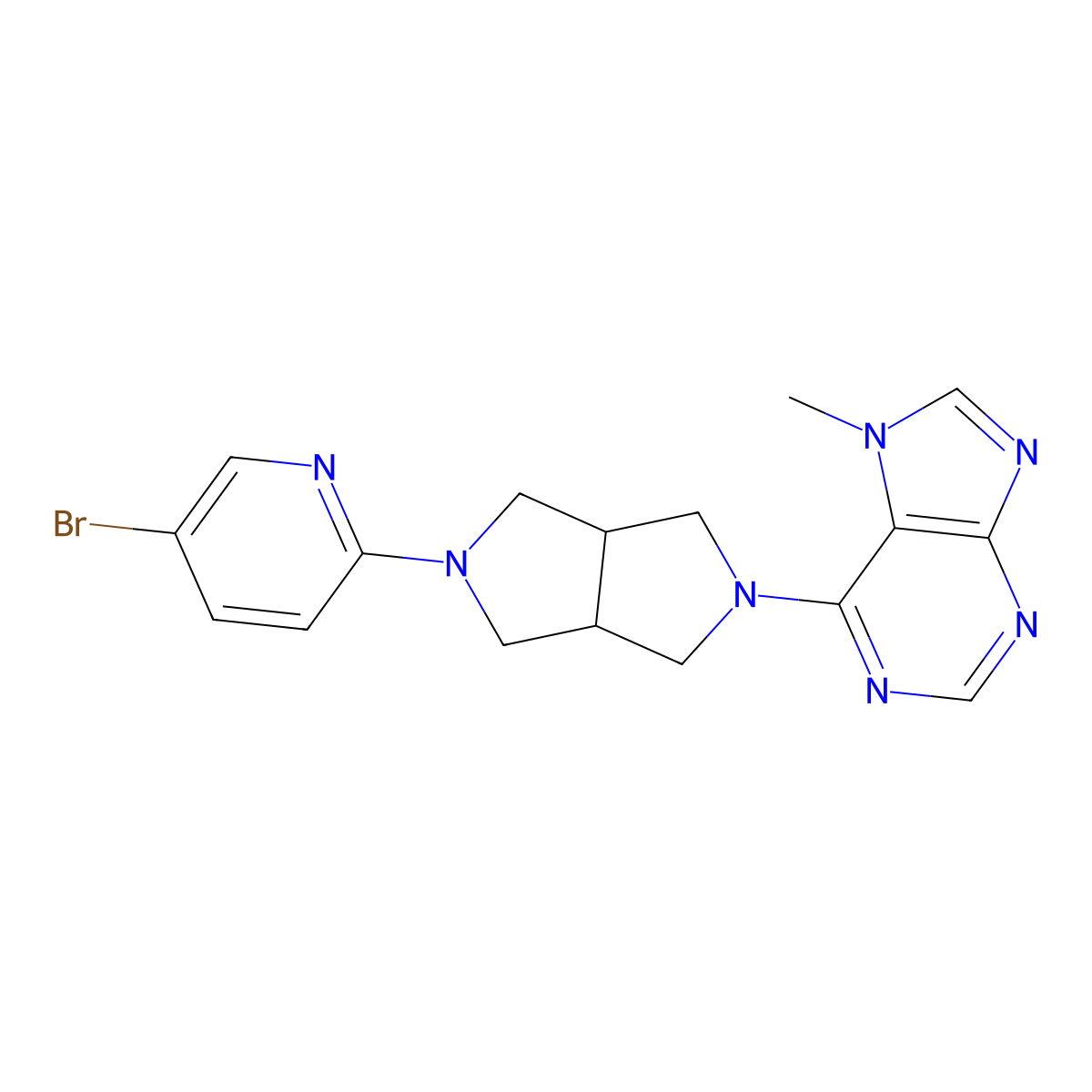 6-[5-(5-bromopyridin-2-yl)-octahydropyrrolo[3,4-c]pyrrol-2-yl]-7-methyl-7H-purine molecular structure, CAS 2770594-55-1