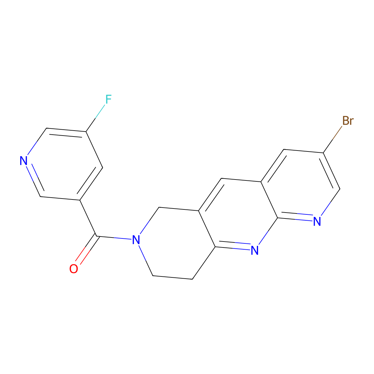 3-{3-bromo-6H,7H,8H,9H-pyrido[2,3-b]1,6-naphthyridine-7-carbonyl}-5-fluoropyridine molecular structure, CAS 2770594-61-9