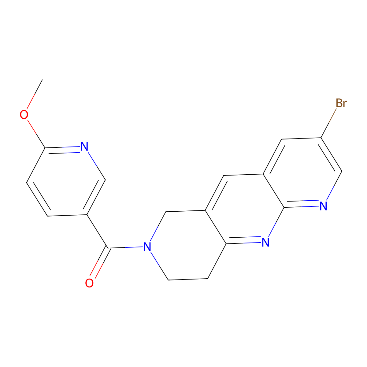 5-{3-bromo-6H,7H,8H,9H-pyrido[2,3-b]1,6-naphthyridine-7-carbonyl}-2-methoxypyridine molecular structure, CAS 2770594-65-3