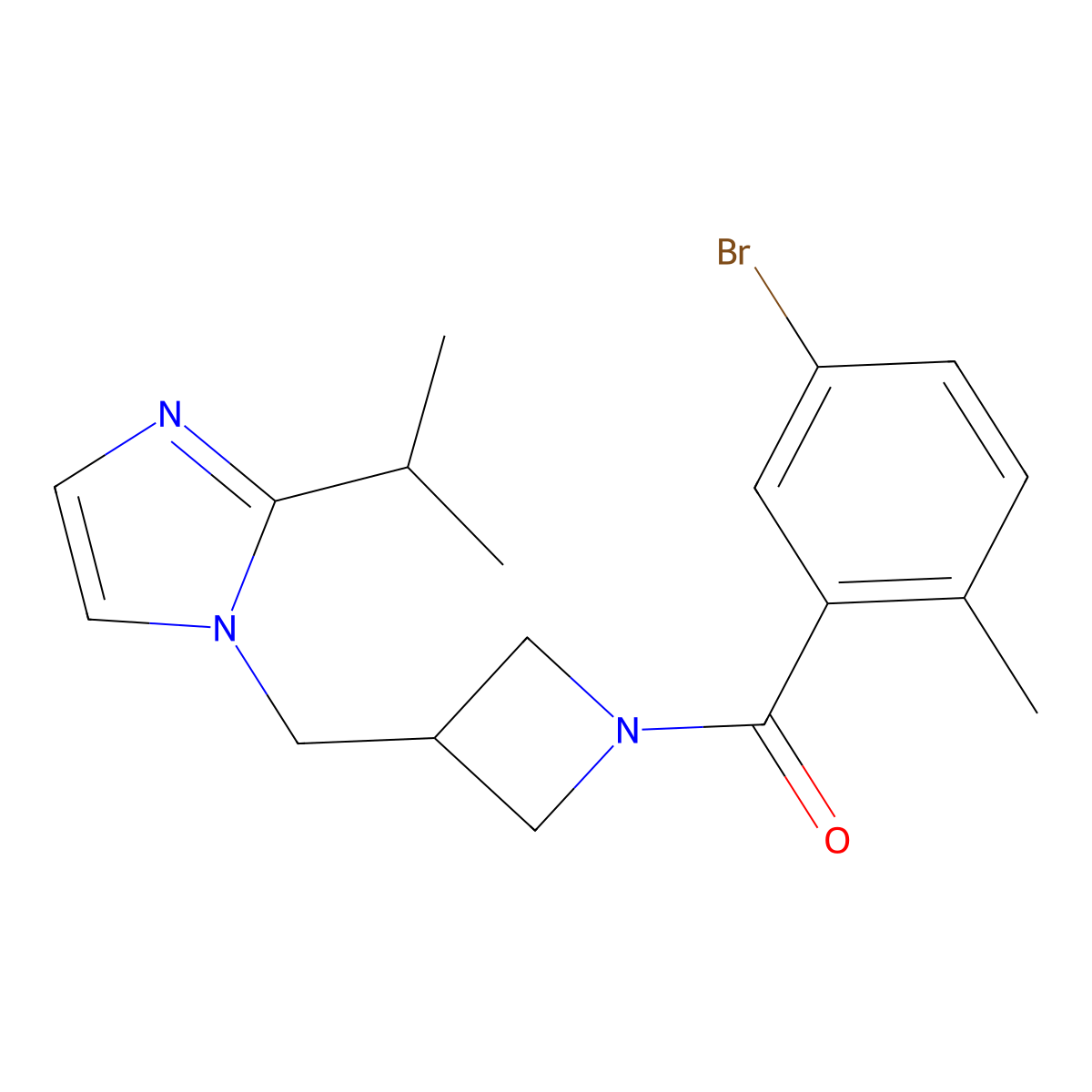 1-{[1-(5-bromo-2-methylbenzoyl)azetidin-3-yl]methyl}-2-(propan-2-yl)-1H-imidazole molecular structure, CAS 2770594-67-5