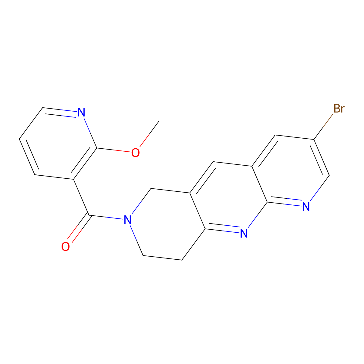 3-{3-bromo-6H,7H,8H,9H-pyrido[2,3-b]1,6-naphthyridine-7-carbonyl}-2-methoxypyridine molecular structure, CAS 2770594-69-7