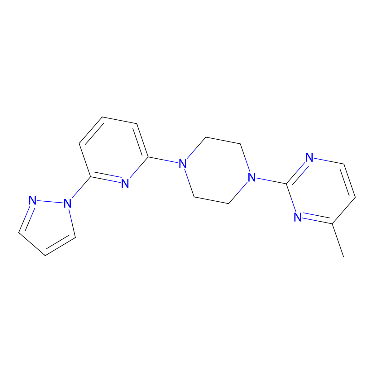 4-methyl-2-{4-[6-(1H-pyrazol-1-yl)pyridin-2-yl]piperazin-1-yl}pyrimidine molecular structure, CAS 2770594-84-6