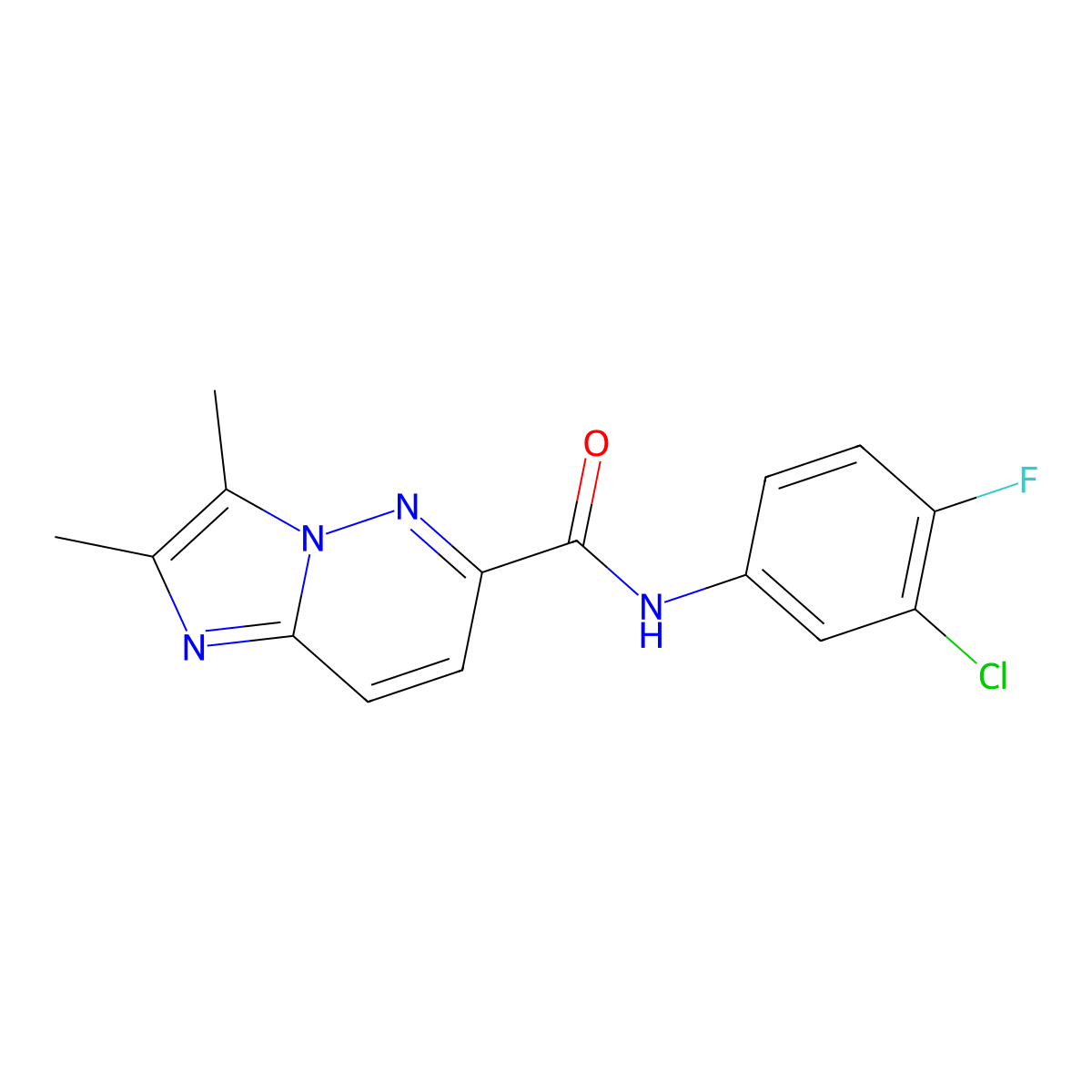 N-(3-chloro-4-fluorophenyl)-2,3-dimethylimidazo[1,2-b]pyridazine-6-carboxamide molecular structure, CAS 2770594-91-5