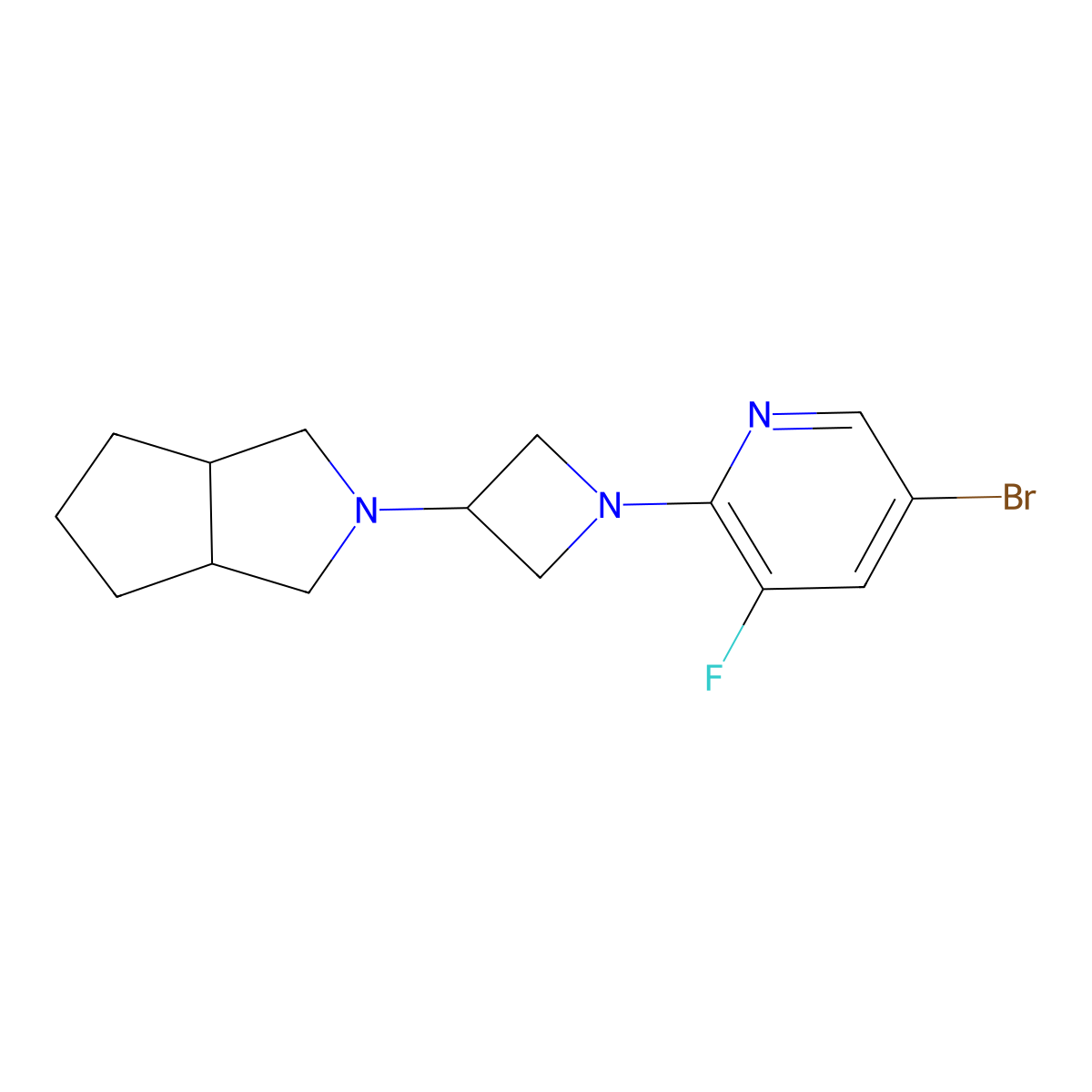 5-Bromo-3-fluoro-2-(3-{octahydrocyclopenta[c]pyrrol-2-yl}azetidin-1-yl)pyridine molecular structure, CAS 2770594-92-6