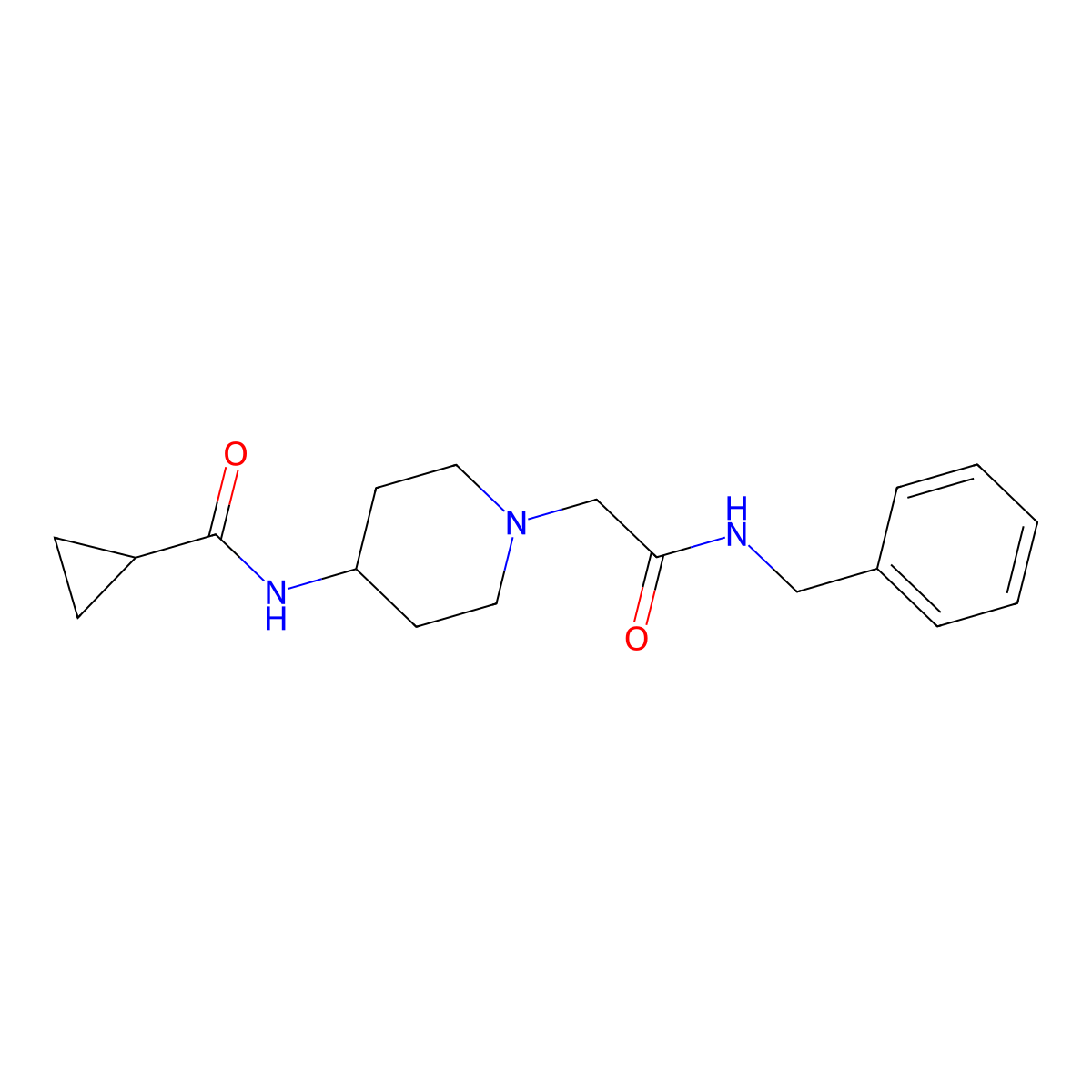N-{1-[(benzylcarbamoyl)methyl]piperidin-4-yl}cyclopropanecarboxamide molecular structure, CAS 2770594-95-9
