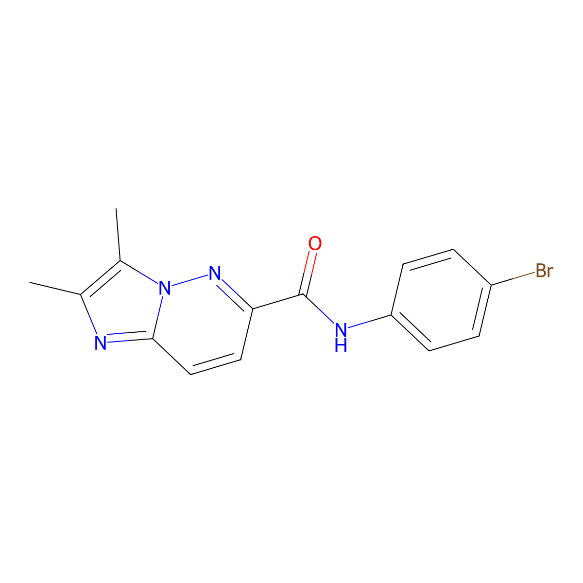 N-(4-bromophenyl)-2,3-dimethylimidazo[1,2-b]pyridazine-6-carboxamide molecular structure, CAS 2770594-98-2