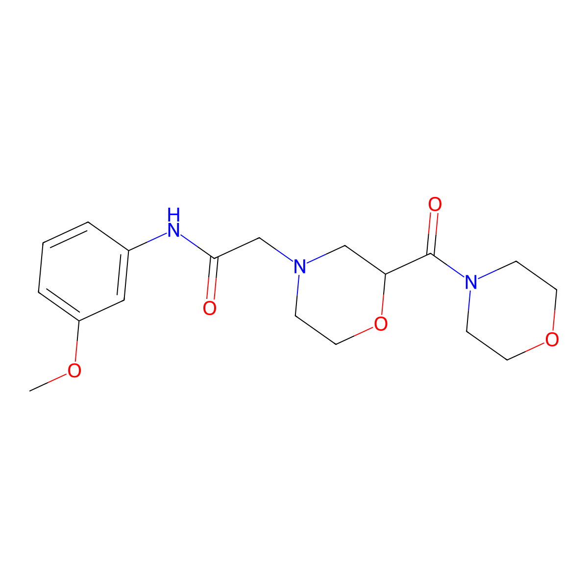 N-(3-methoxyphenyl)-2-[2-(morpholine-4-carbonyl)morpholin-4-yl]acetamide molecular structure, CAS 2770595-08-7