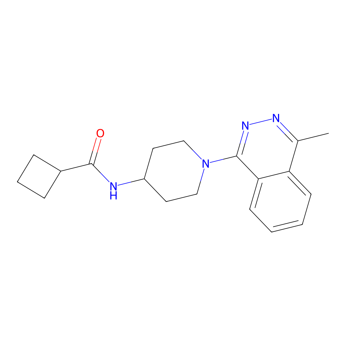 N-[1-(4-methylphthalazin-1-yl)piperidin-4-yl]cyclobutanecarboxamide molecular structure, CAS 2770595-10-1
