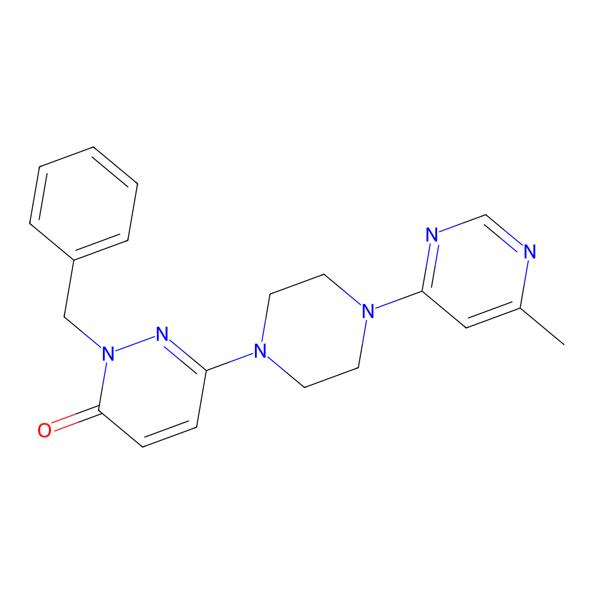 2-Benzyl-6-[4-(6-methylpyrimidin-4-yl)piperazin-1-yl]-2,3-dihydropyridazin-3-one molecular structure, CAS 2770595-19-0