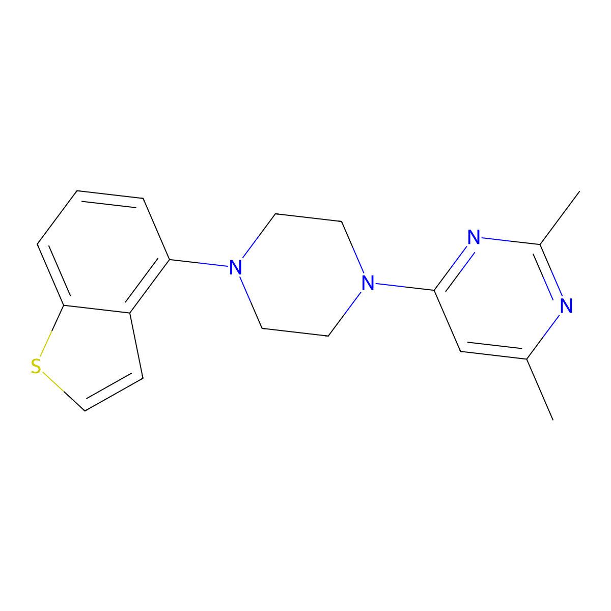 4-[4-(1-Benzothiophen-4-yl)piperazin-1-yl]-2,6-dimethylpyrimidine molecular structure, CAS 2770595-24-7
