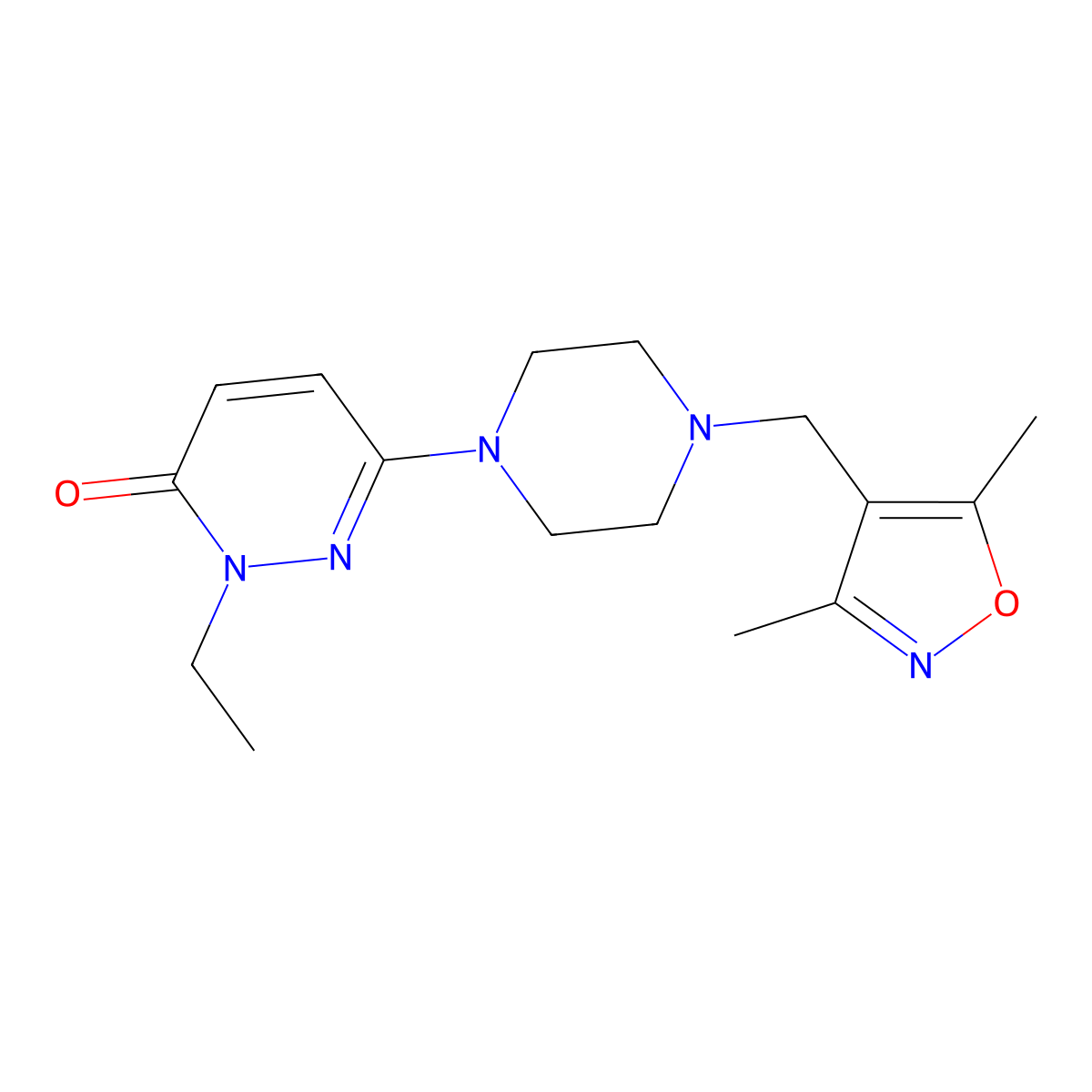 6-{4-[(3,5-Dimethyl-1,2-oxazol-4-yl)methyl]piperazin-1-yl}-2-ethyl-2,3-dihydropyridazin-3-one molecular structure, CAS 2770595-26-9