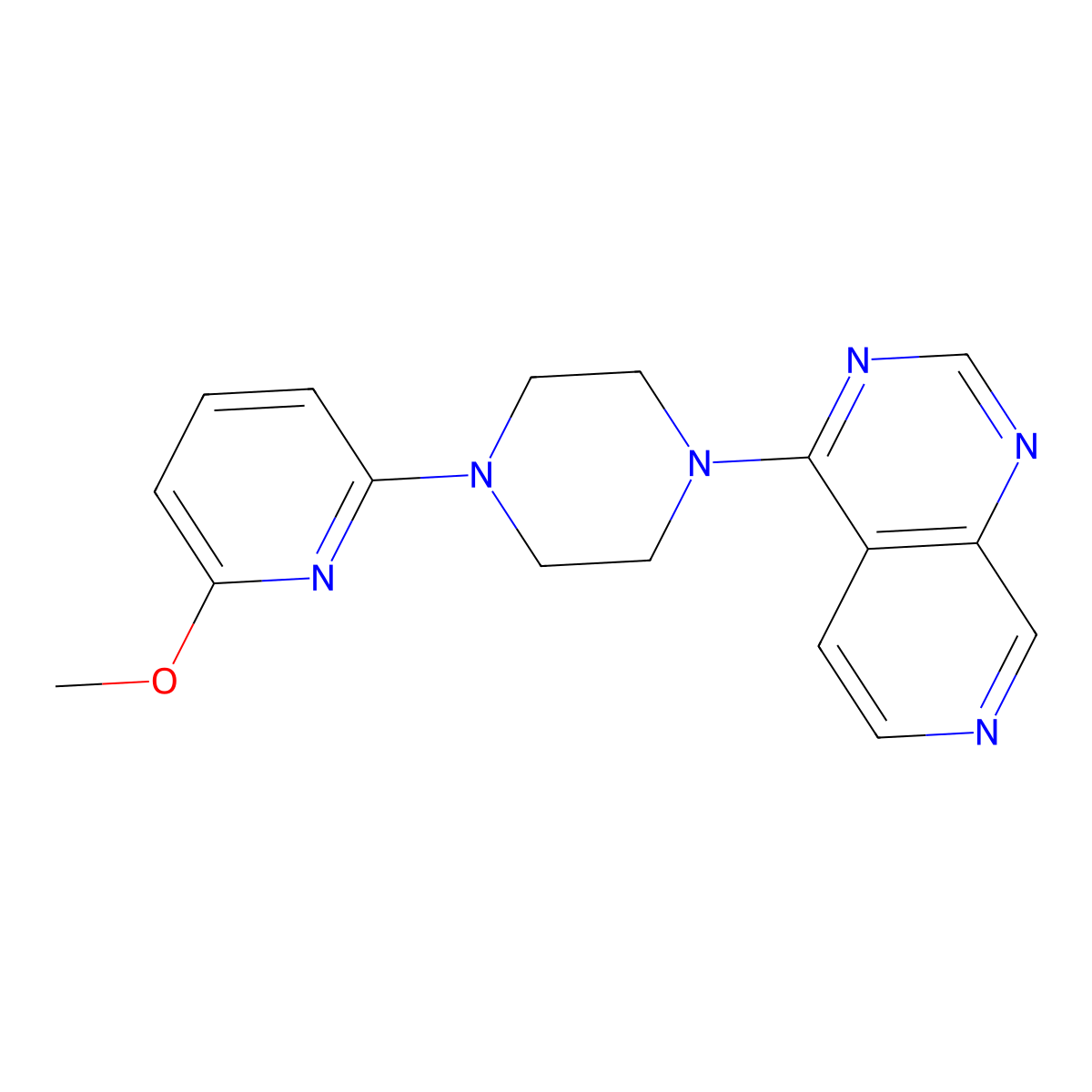 1-(6-Methoxypyridin-2-yl)-4-{pyrido[3,4-d]pyrimidin-4-yl}piperazine molecular structure, CAS 2770595-40-7