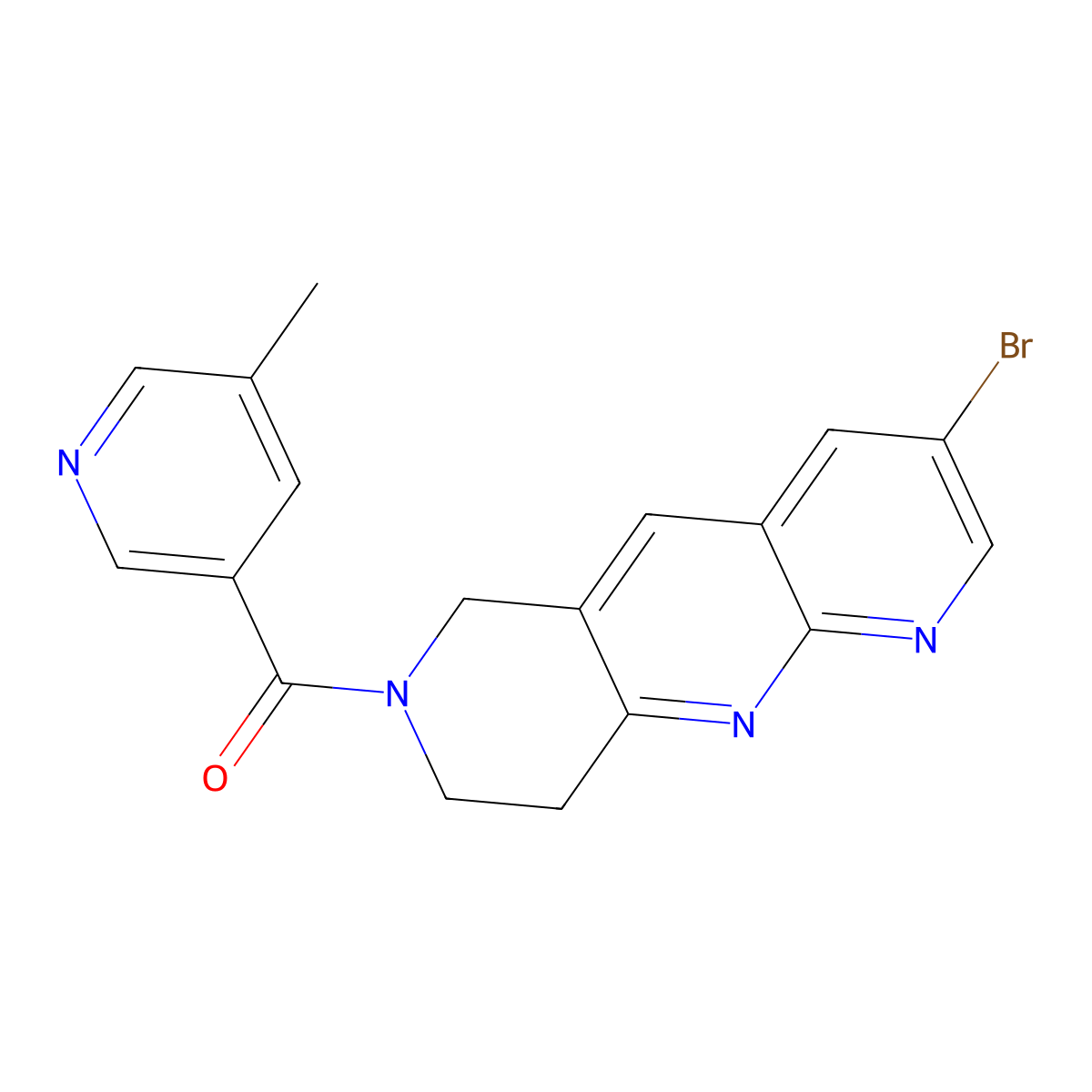 3-{3-bromo-6H,7H,8H,9H-pyrido[2,3-b]1,6-naphthyridine-7-carbonyl}-5-methylpyridine molecular structure, CAS 2770595-48-5