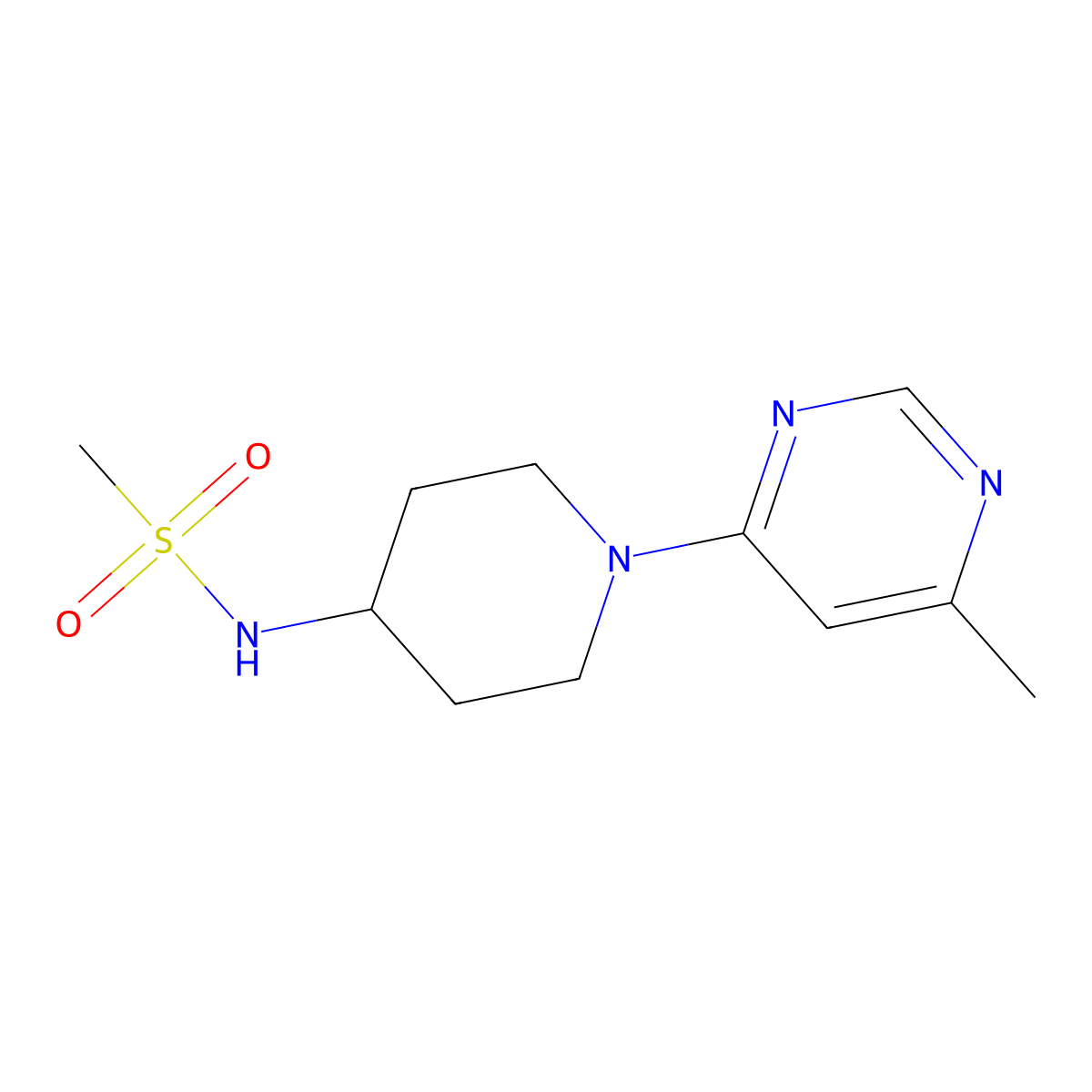 N-[1-(6-methylpyrimidin-4-yl)piperidin-4-yl]methanesulfonamide molecular structure, CAS 2770595-81-6