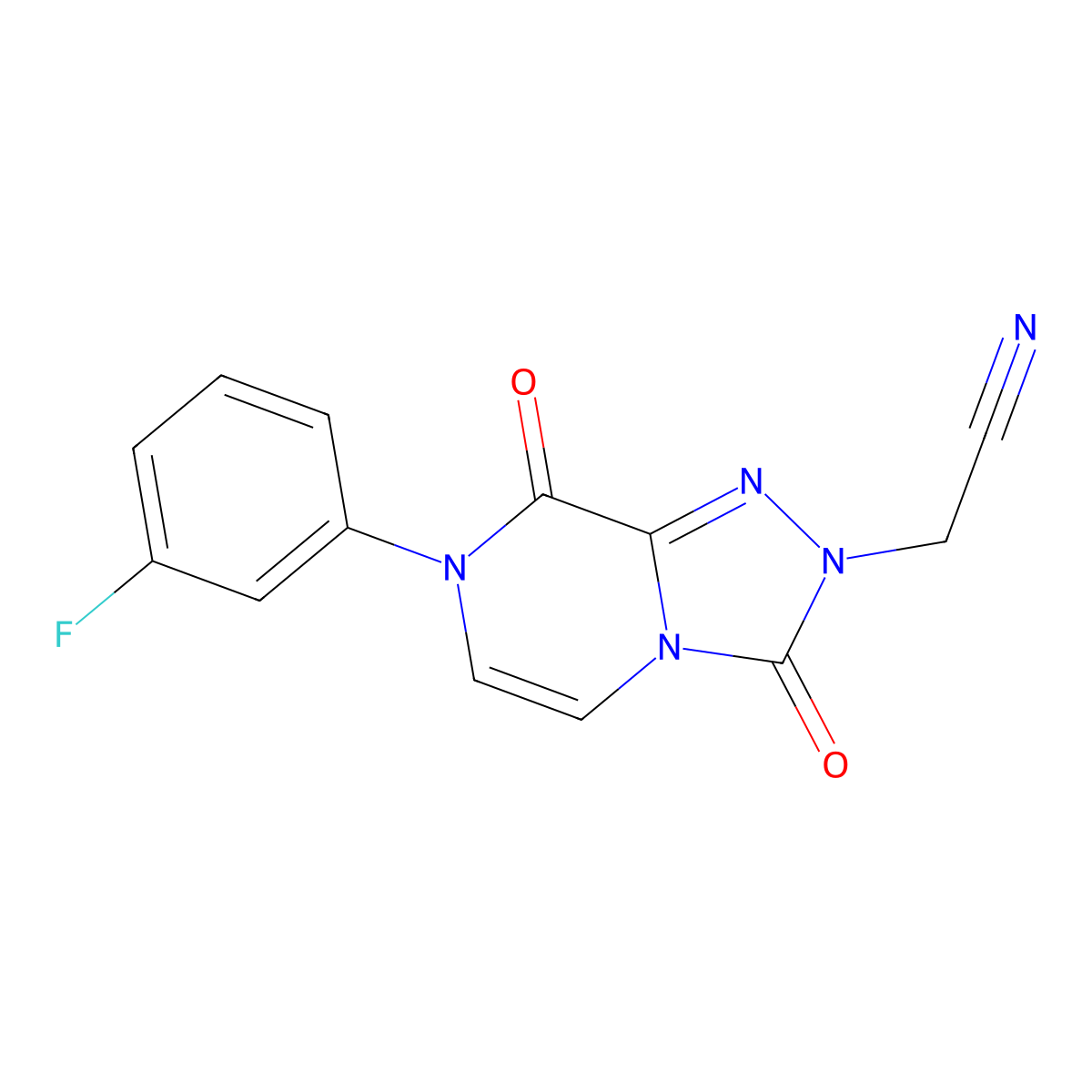 2-[7-(3-fluorophenyl)-3,8-dioxo-2H,3H,7H,8H-[1,2,4]triazolo[4,3-a]pyrazin-2-yl]acetonitrile molecular structure, CAS 2770595-86-1