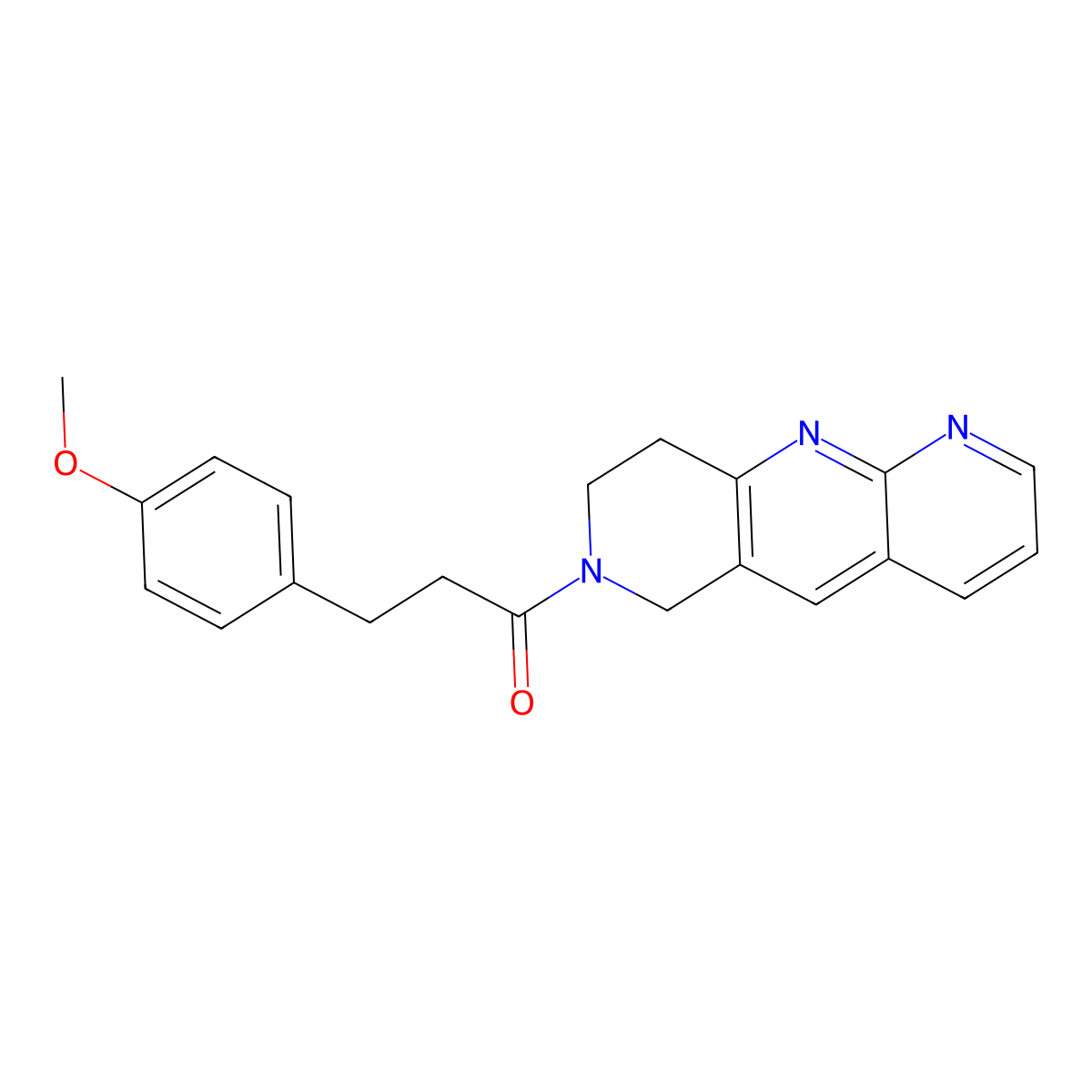 3-(4-methoxyphenyl)-1-{6H,7H,8H,9H-pyrido[2,3-b]1,6-naphthyridin-7-yl}propan-1-one molecular structure, CAS 2770595-89-4