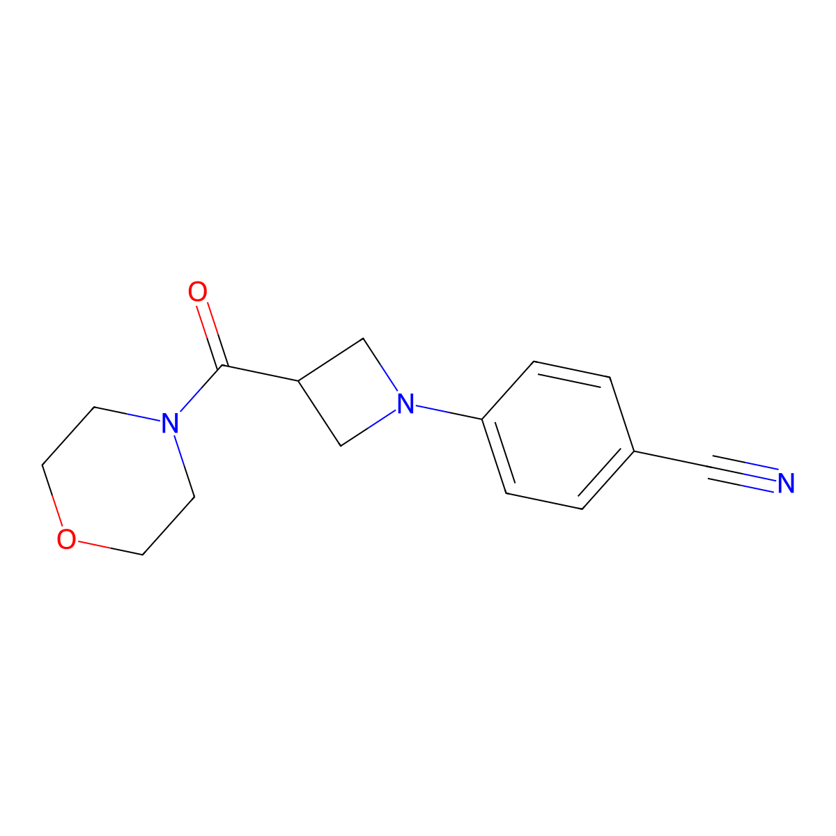 4-[3-(Morpholine-4-carbonyl)azetidin-1-yl]benzonitrile molecular structure, CAS 2770595-95-2