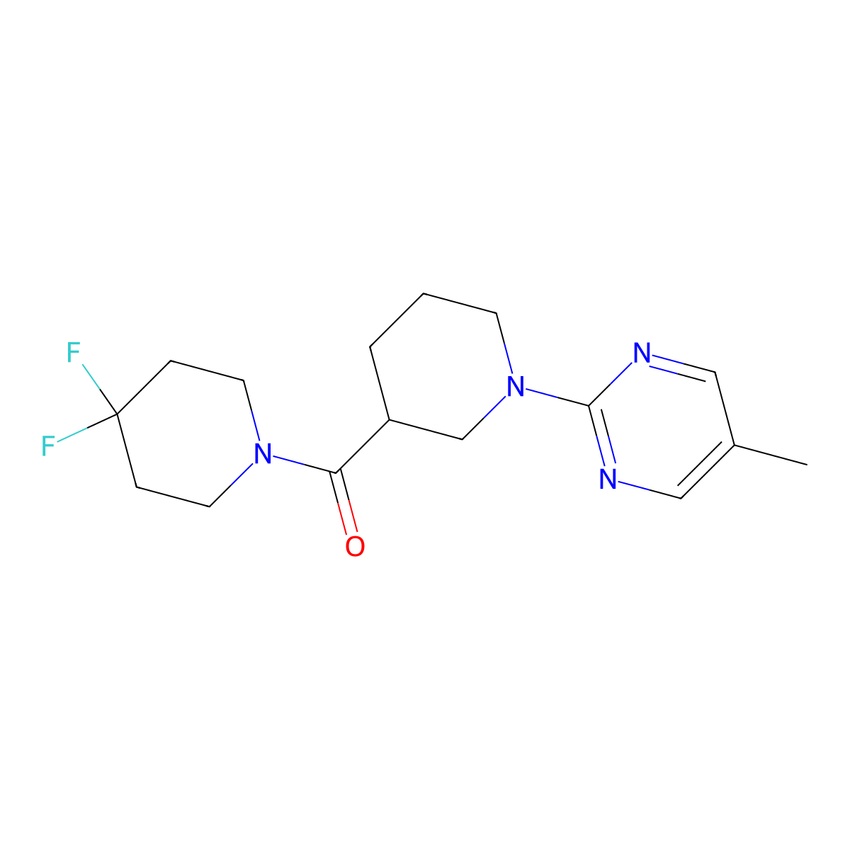 2-[3-(4,4-Difluoropiperidine-1-carbonyl)piperidin-1-yl]-5-methylpyrimidine molecular structure, CAS 2770595-98-5