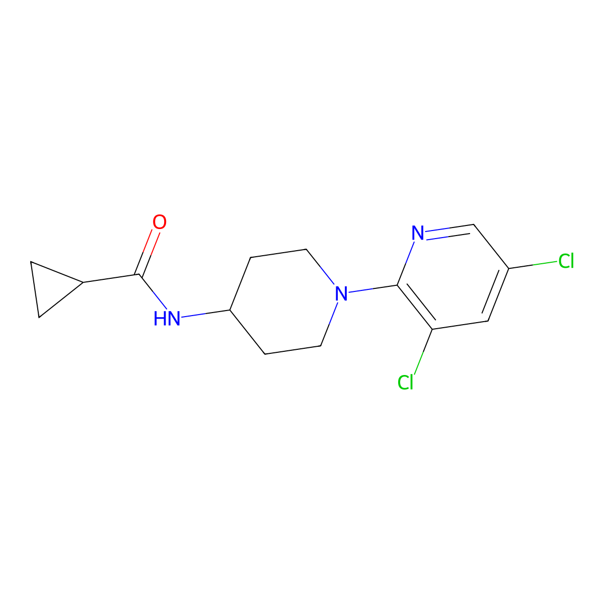 N-[1-(3,5-dichloropyridin-2-yl)piperidin-4-yl]cyclopropanecarboxamide molecular structure, CAS 2770596-08-0