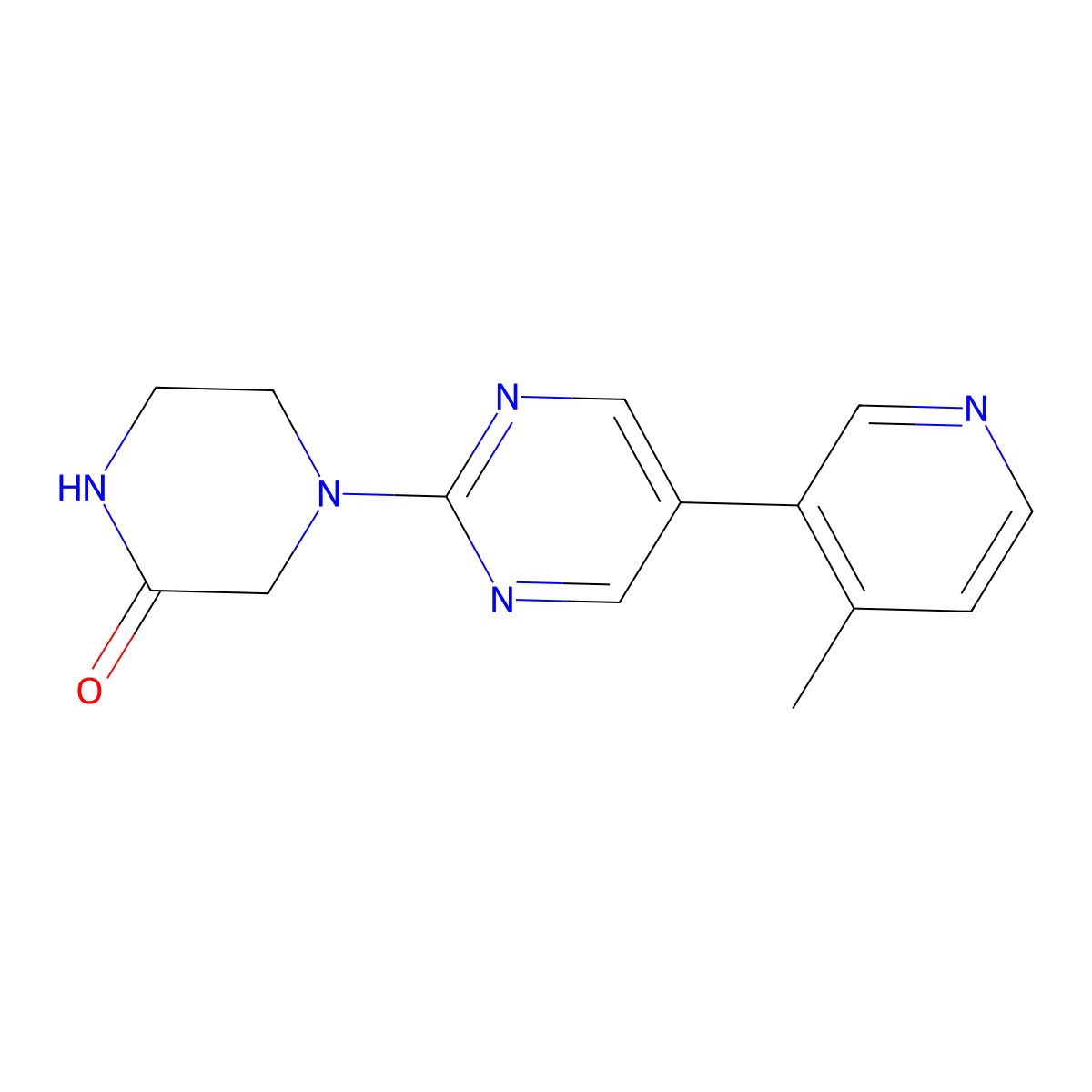 4-[5-(4-Methylpyridin-3-yl)pyrimidin-2-yl]piperazin-2-one molecular structure, CAS 2770596-09-1