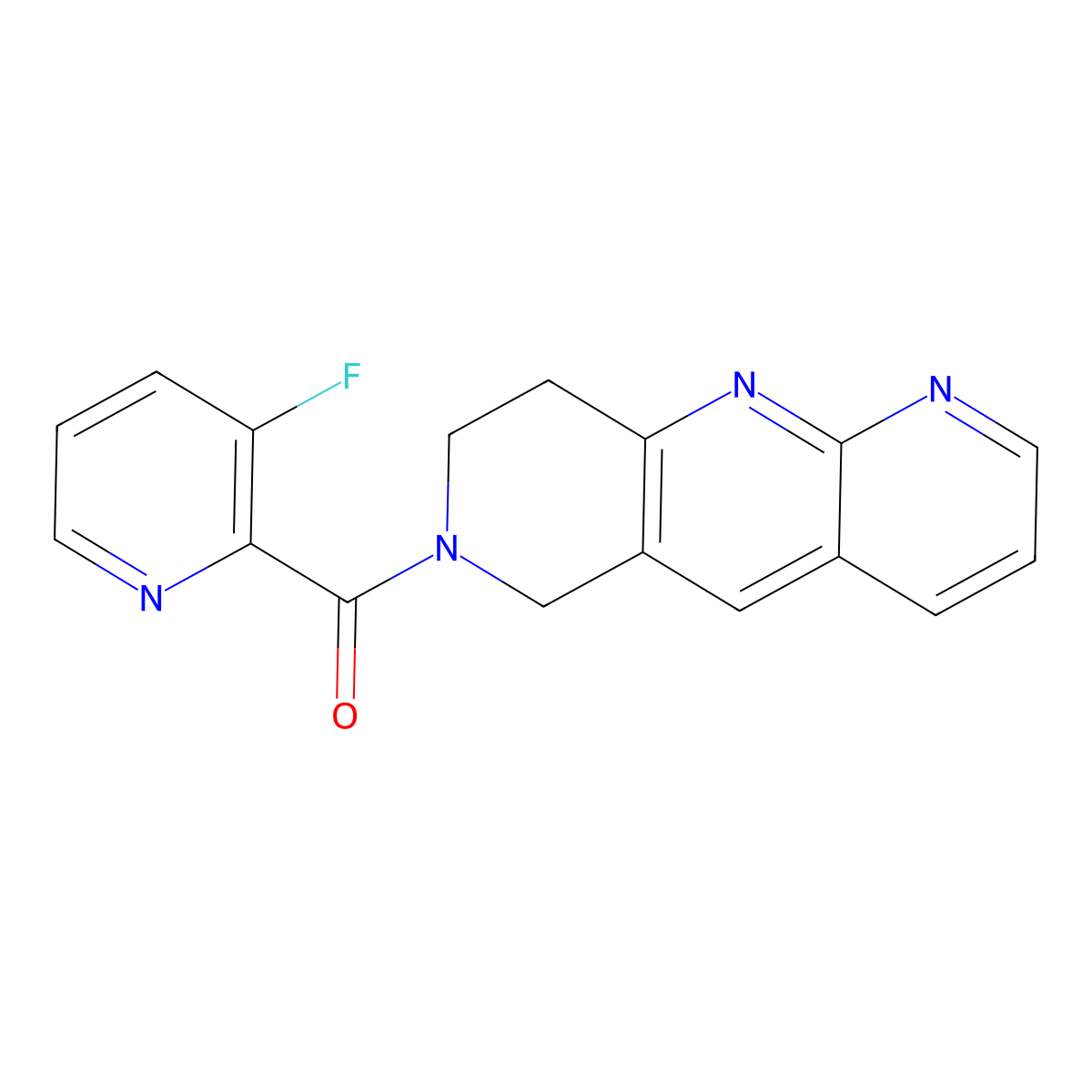 3-fluoro-2-{6H,7H,8H,9H-pyrido[2,3-b]1,6-naphthyridine-7-carbonyl}pyridine molecular structure, CAS 2770596-25-1