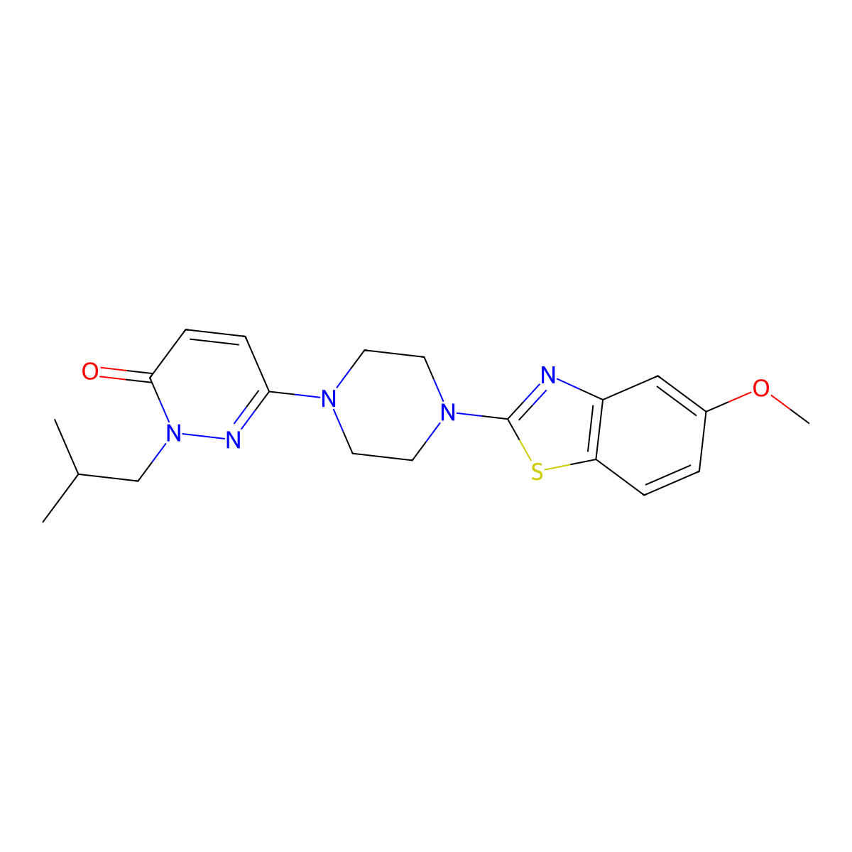 6-[4-(5-Methoxy-1,3-benzothiazol-2-yl)piperazin-1-yl]-2-(2-methylpropyl)-2,3-dihydropyridazin-3-one molecular structure, CAS 2770596-34-2