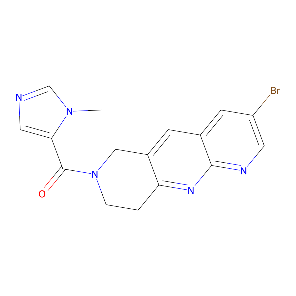 5-{3-bromo-6H,7H,8H,9H-pyrido[2,3-b]1,6-naphthyridine-7-carbonyl}-1-methyl-1H-imidazole molecular structure, CAS 2770596-37-5