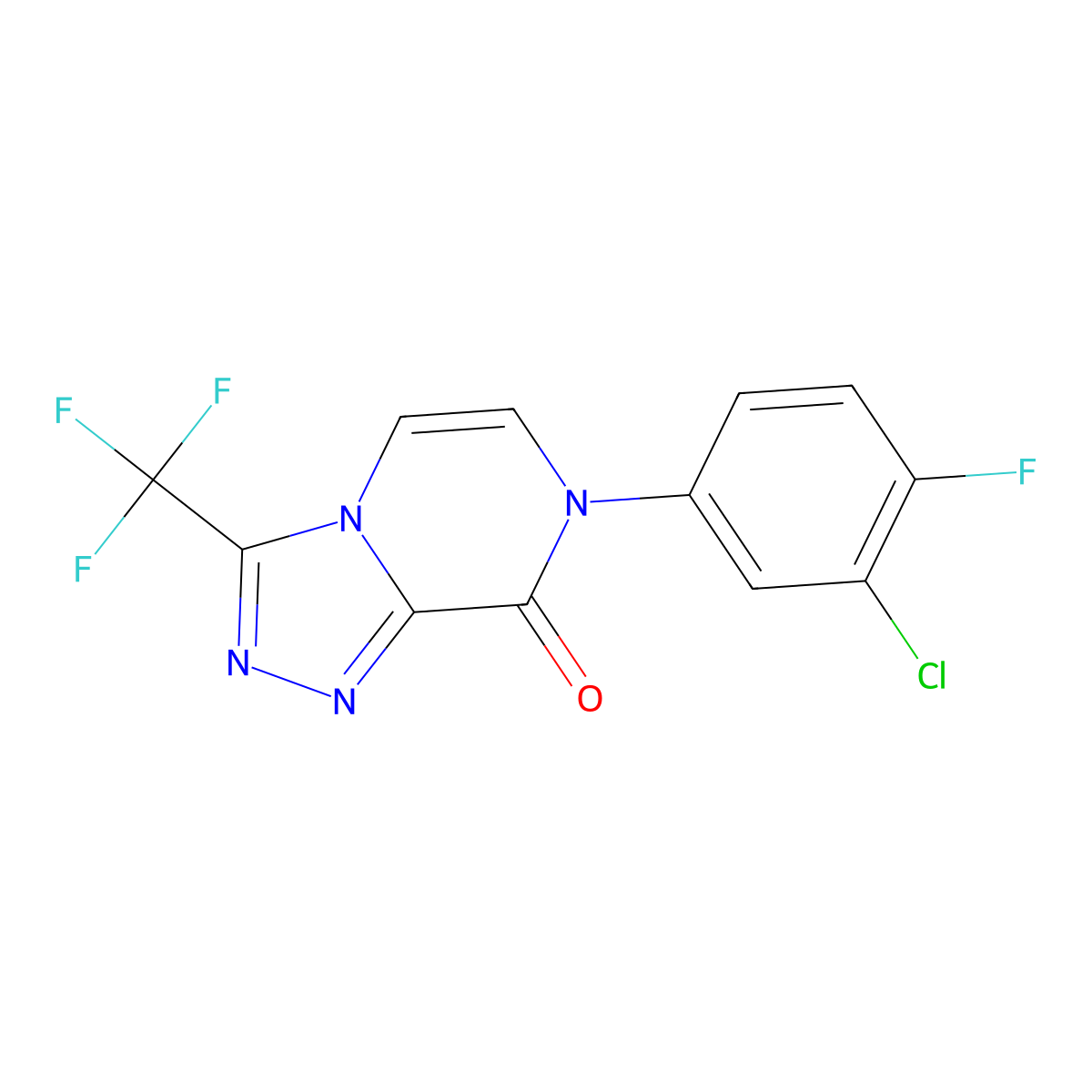 7-(3-chloro-4-fluorophenyl)-3-(trifluoromethyl)-7H,8H-[1,2,4]triazolo[4,3-a]pyrazin-8-one molecular structure, CAS 2770596-39-7