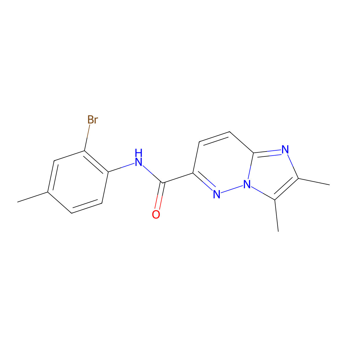 N-(2-bromo-4-methylphenyl)-2,3-dimethylimidazo[1,2-b]pyridazine-6-carboxamide molecular structure, CAS 2770596-47-7