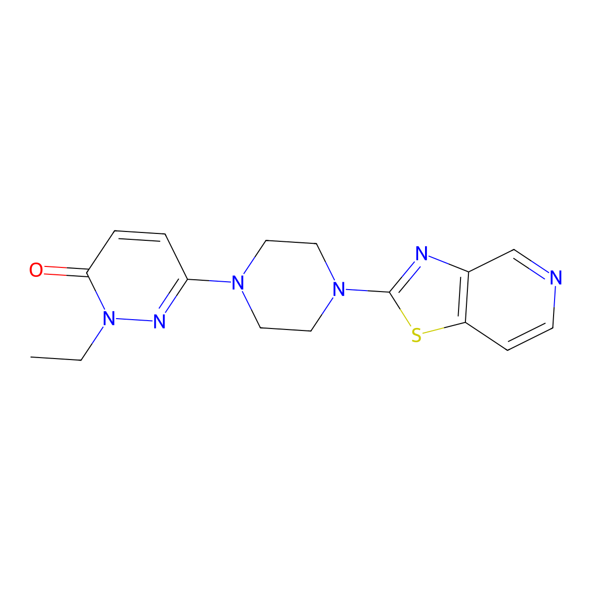 2-Ethyl-6-(4-{[1,3]thiazolo[4,5-c]pyridin-2-yl}piperazin-1-yl)-2,3-dihydropyridazin-3-one molecular structure, CAS 2770596-61-5