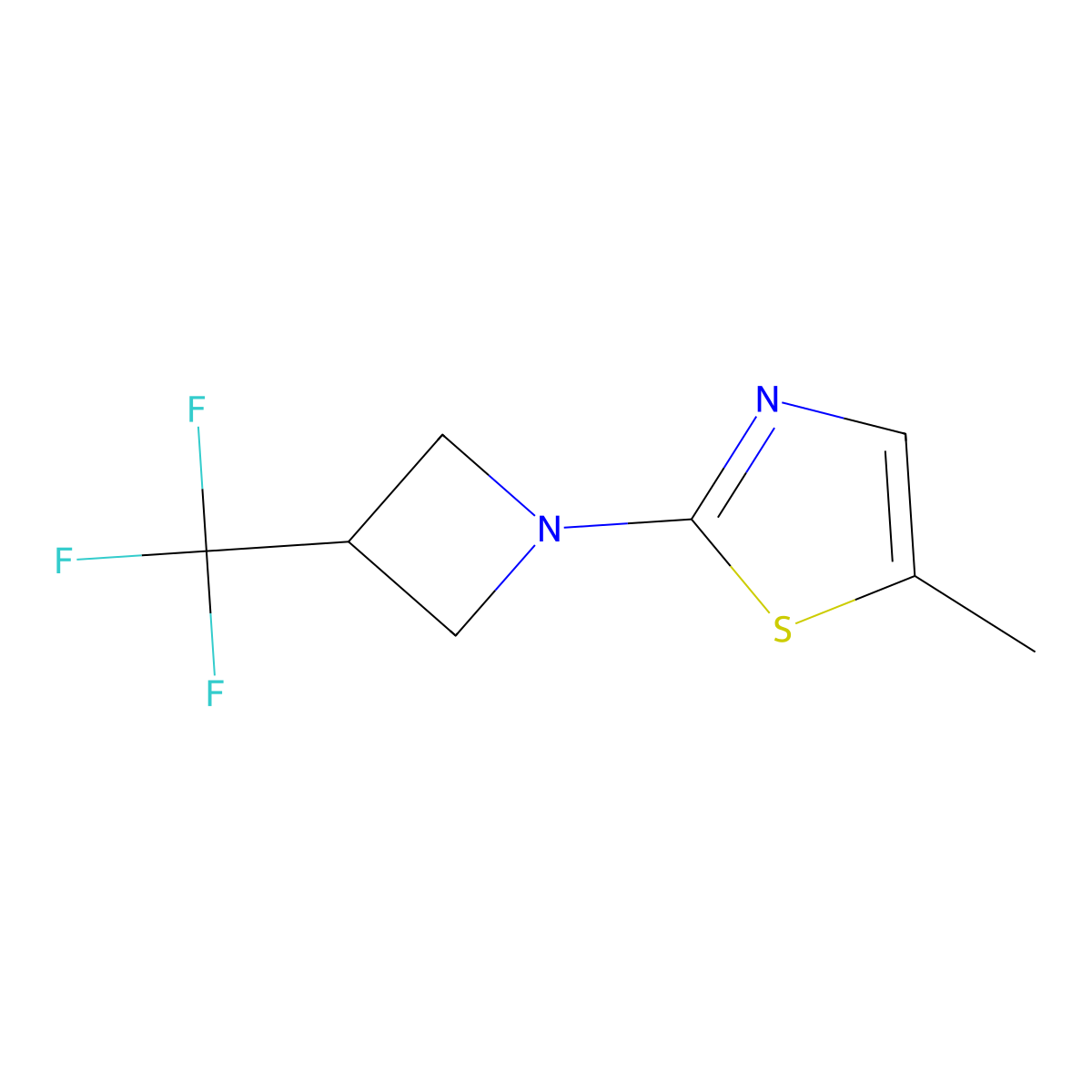 5-Methyl-2-[3-(trifluoromethyl)azetidin-1-yl]-1,3-thiazole molecular structure, CAS 2770596-74-0