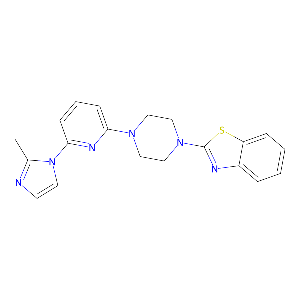 2-{4-[6-(2-methyl-1H-imidazol-1-yl)pyridin-2-yl]piperazin-1-yl}-1,3-benzothiazole molecular structure, CAS 2770596-75-1