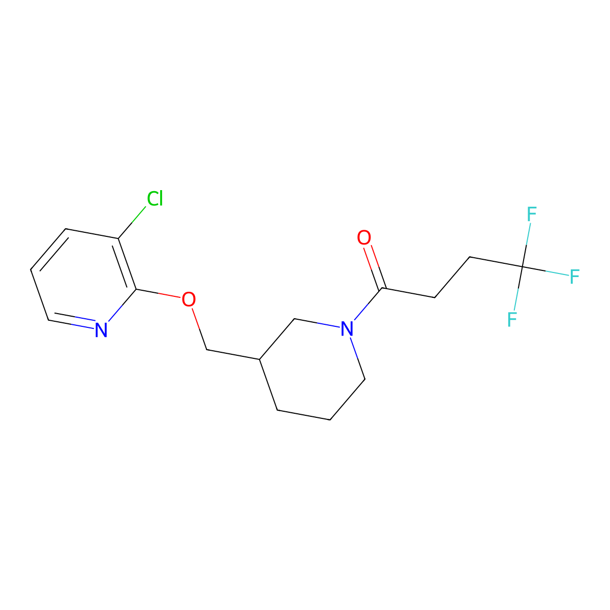 1-(3-{[(3-Chloropyridin-2-yl)oxy]methyl}piperidin-1-yl)-4,4,4-trifluorobutan-1-one molecular structure, CAS 2770596-78-4