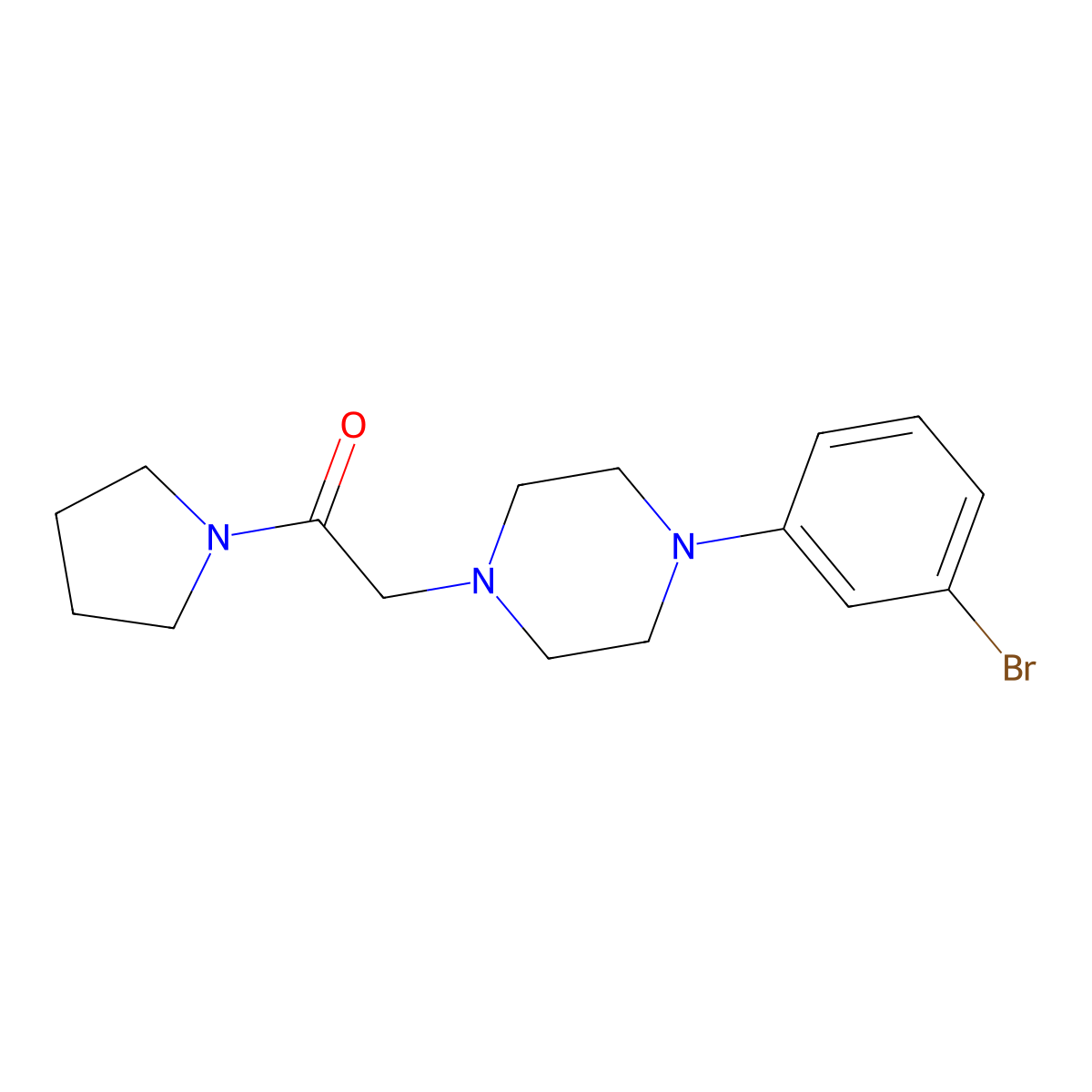 2-[4-(3-Bromophenyl)piperazin-1-yl]-1-(pyrrolidin-1-yl)ethan-1-one molecular structure, CAS 2770596-81-9