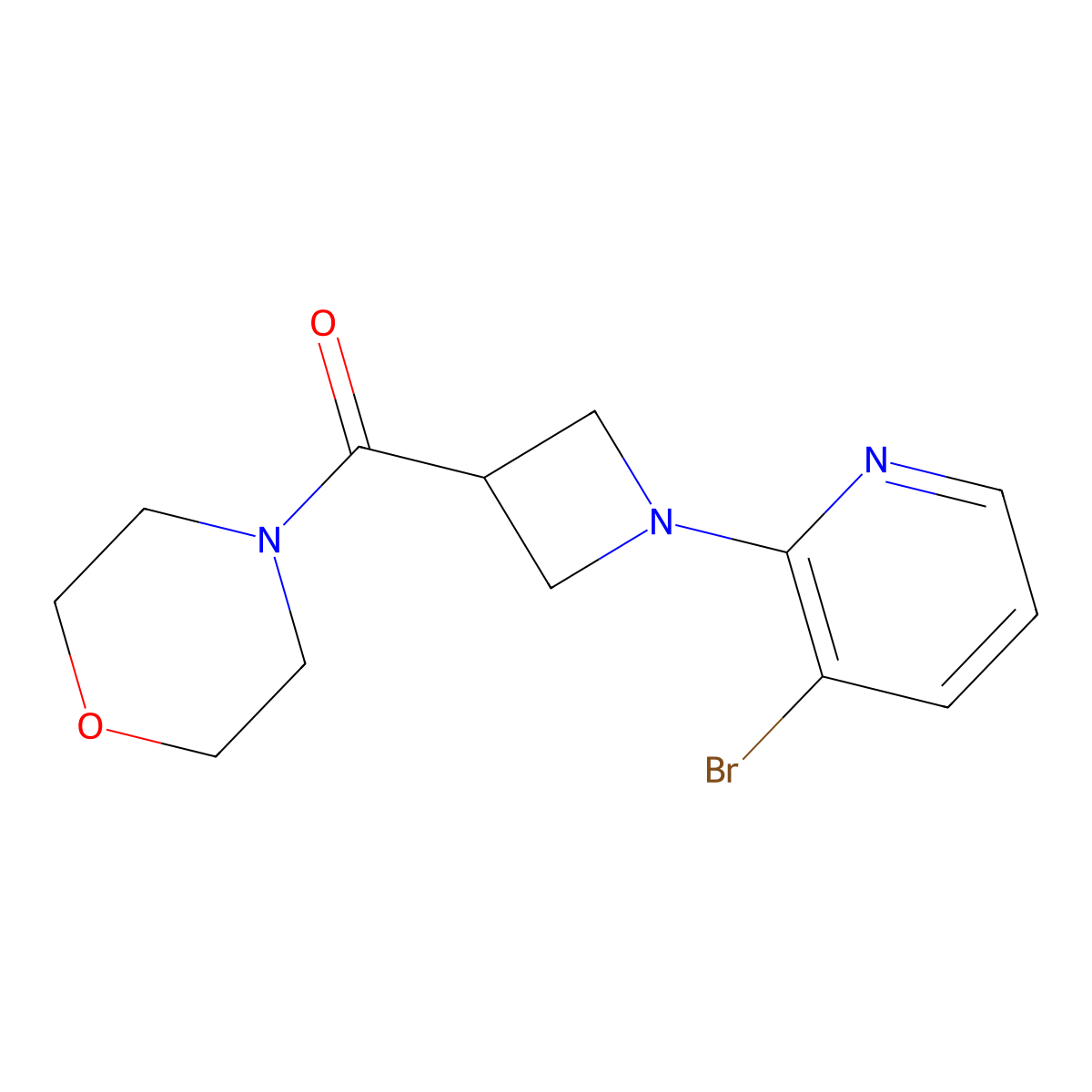 4-[1-(3-Bromopyridin-2-yl)azetidine-3-carbonyl]morpholine molecular structure, CAS 2770597-09-4