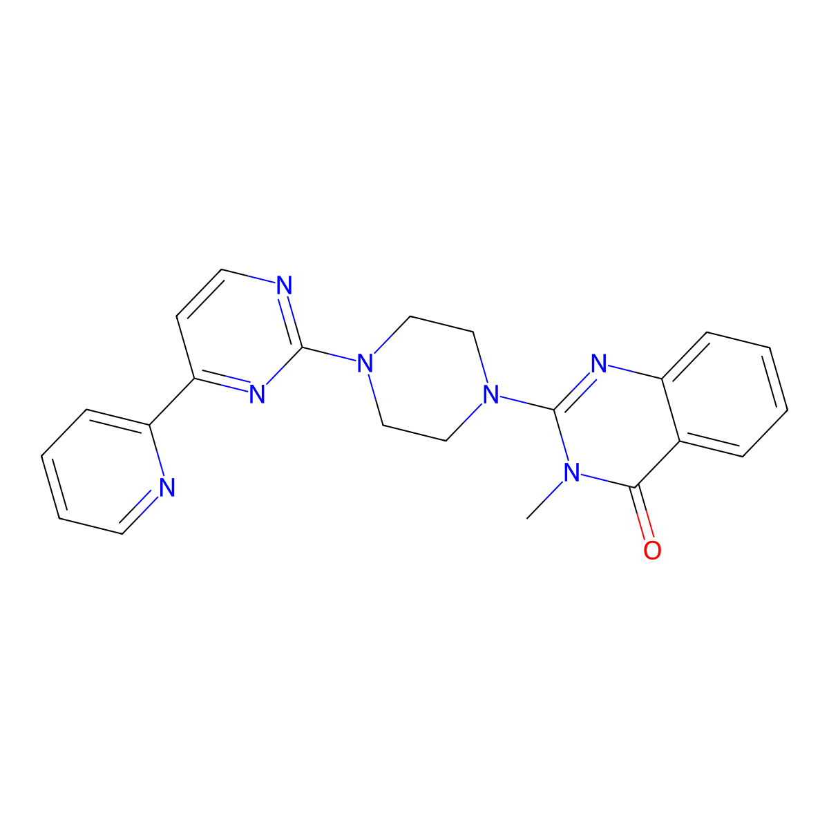 3-Methyl-2-{4-[4-(pyridin-2-yl)pyrimidin-2-yl]piperazin-1-yl}-3,4-dihydroquinazolin-4-one molecular structure, CAS 2770597-11-8