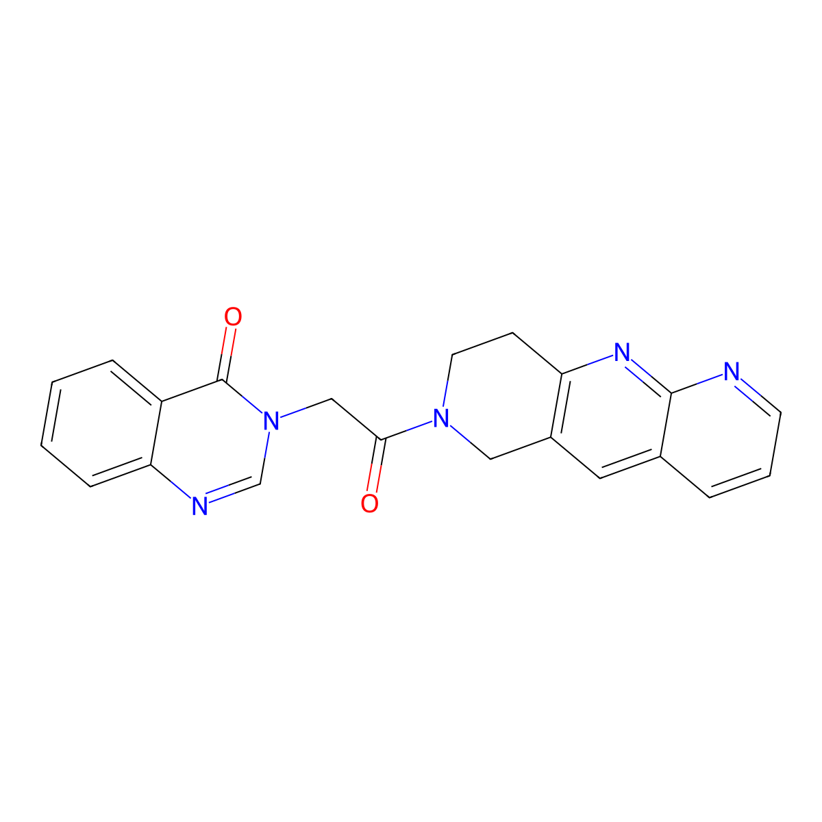 3-(2-oxo-2-{6H,7H,8H,9H-pyrido[2,3-b]1,6-naphthyridin-7-yl}ethyl)-3,4-dihydroquinazolin-4-one molecular structure, CAS 2770597-13-0