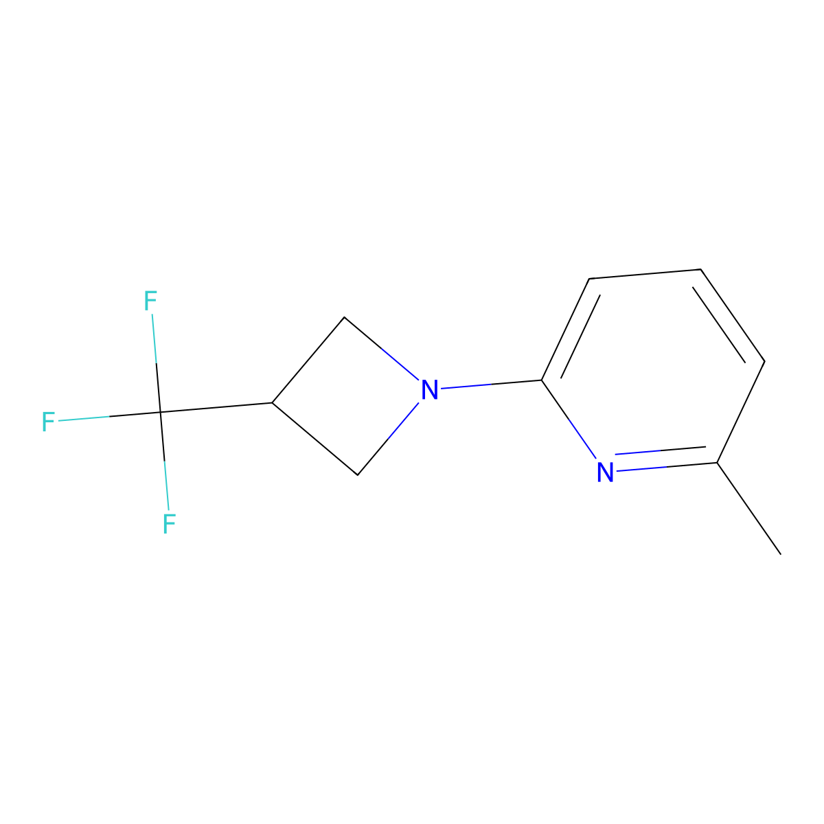 2-Methyl-6-[3-(trifluoromethyl)azetidin-1-yl]pyridine molecular structure, CAS 2770597-15-2