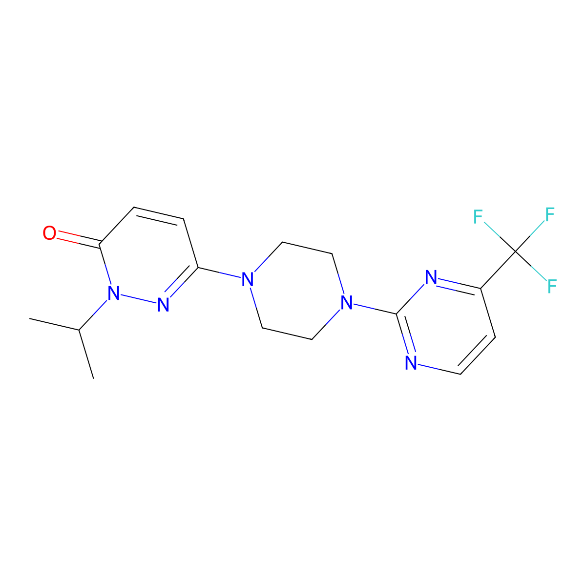 2-(Propan-2-yl)-6-{4-[4-(trifluoromethyl)pyrimidin-2-yl]piperazin-1-yl}-2,3-dihydropyridazin-3-one molecular structure, CAS 2770597-16-3