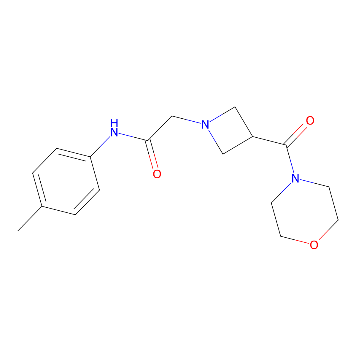 N-(4-methylphenyl)-2-[3-(morpholine-4-carbonyl)azetidin-1-yl]acetamide molecular structure, CAS 2770597-27-6