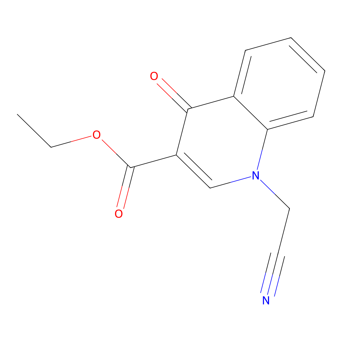 Ethyl 1-(cyanomethyl)-4-oxo-1,4-dihydroquinoline-3-carboxylate molecular structure, CAS 2770597-28-7