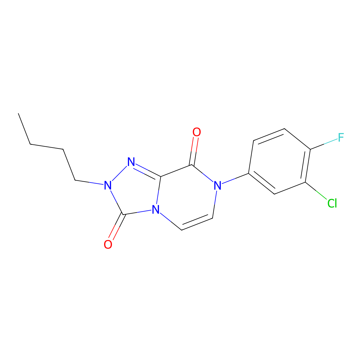 2-butyl-7-(3-chloro-4-fluorophenyl)-2H,3H,7H,8H-[1,2,4]triazolo[4,3-a]pyrazine-3,8-dione molecular structure, CAS 2770597-30-1