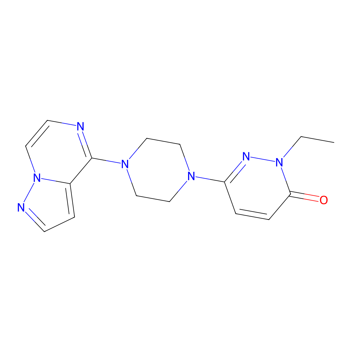 2-Ethyl-6-(4-{pyrazolo[1,5-a]pyrazin-4-yl}piperazin-1-yl)-2,3-dihydropyridazin-3-one molecular structure, CAS 2770597-35-6